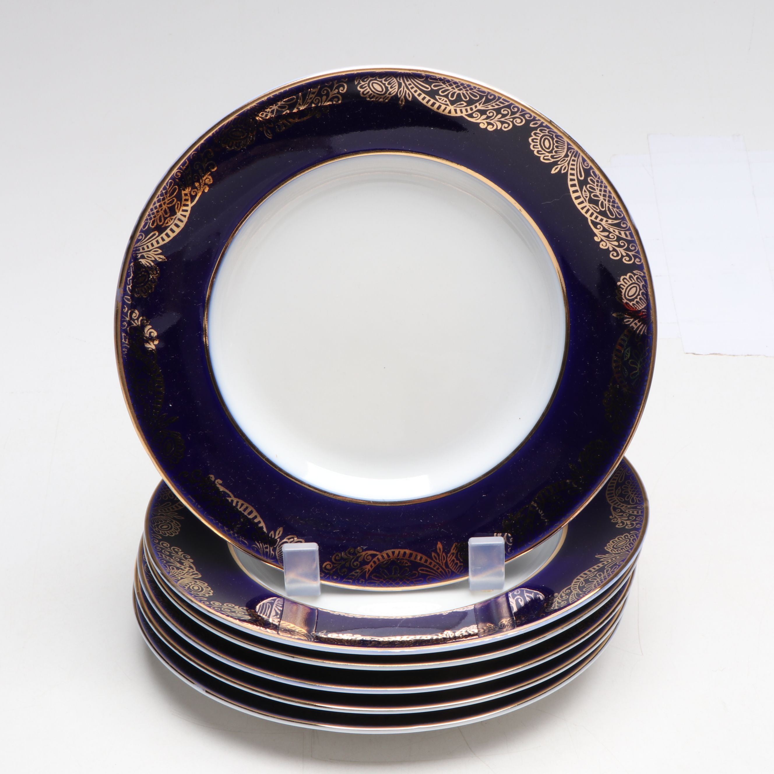 Lomonosov Gilt Cobalt Blue Porcelain Tea Set