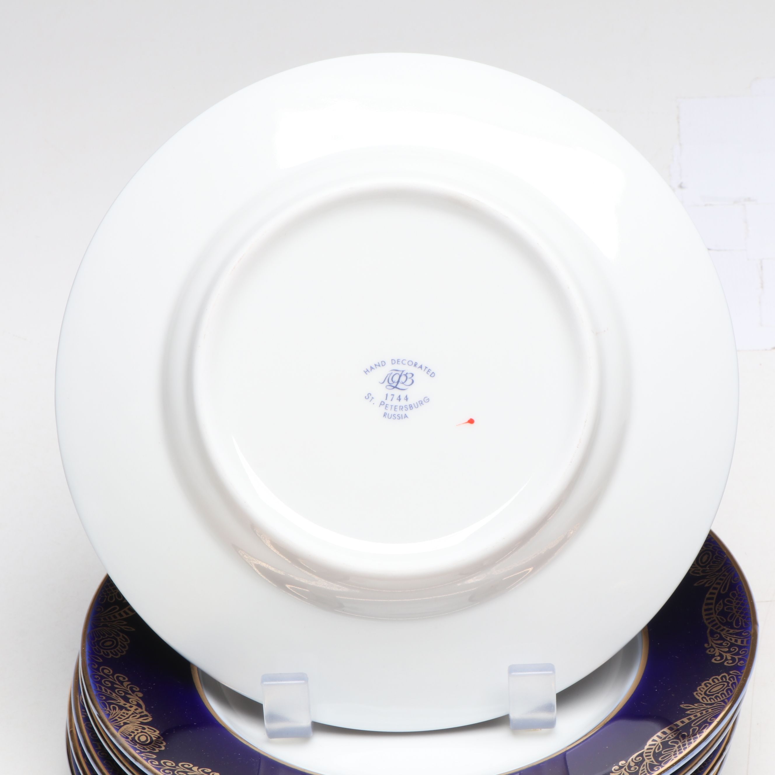 Lomonosov Gilt Cobalt Blue Porcelain Tea Set