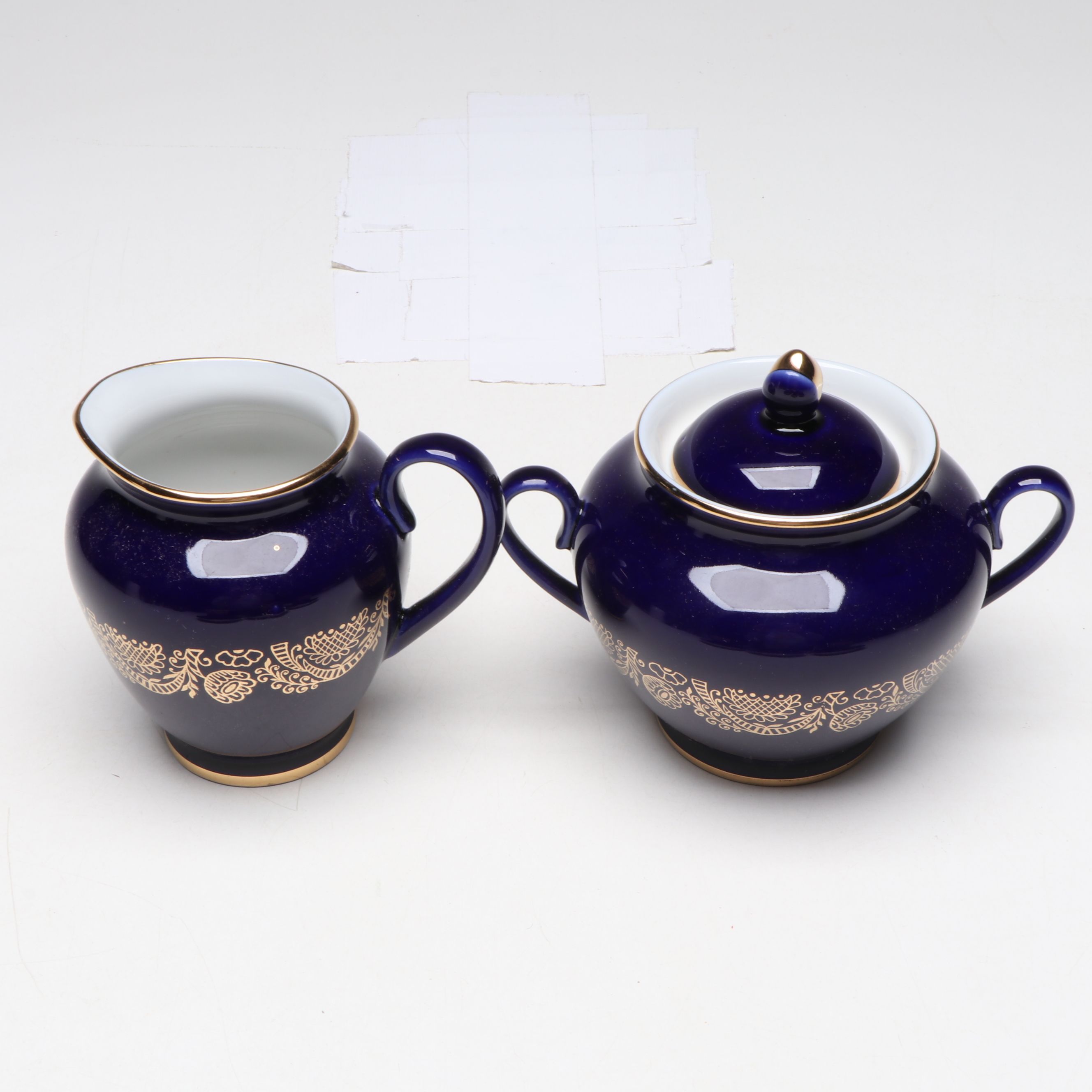 Lomonosov Gilt Cobalt Blue Porcelain Tea Set