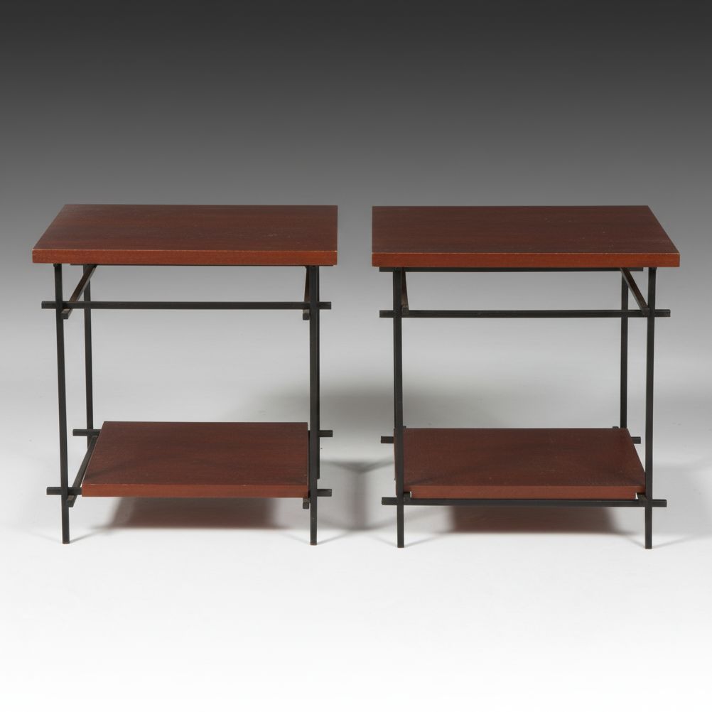 Pair of Contemporary Two-Tiered End Tables