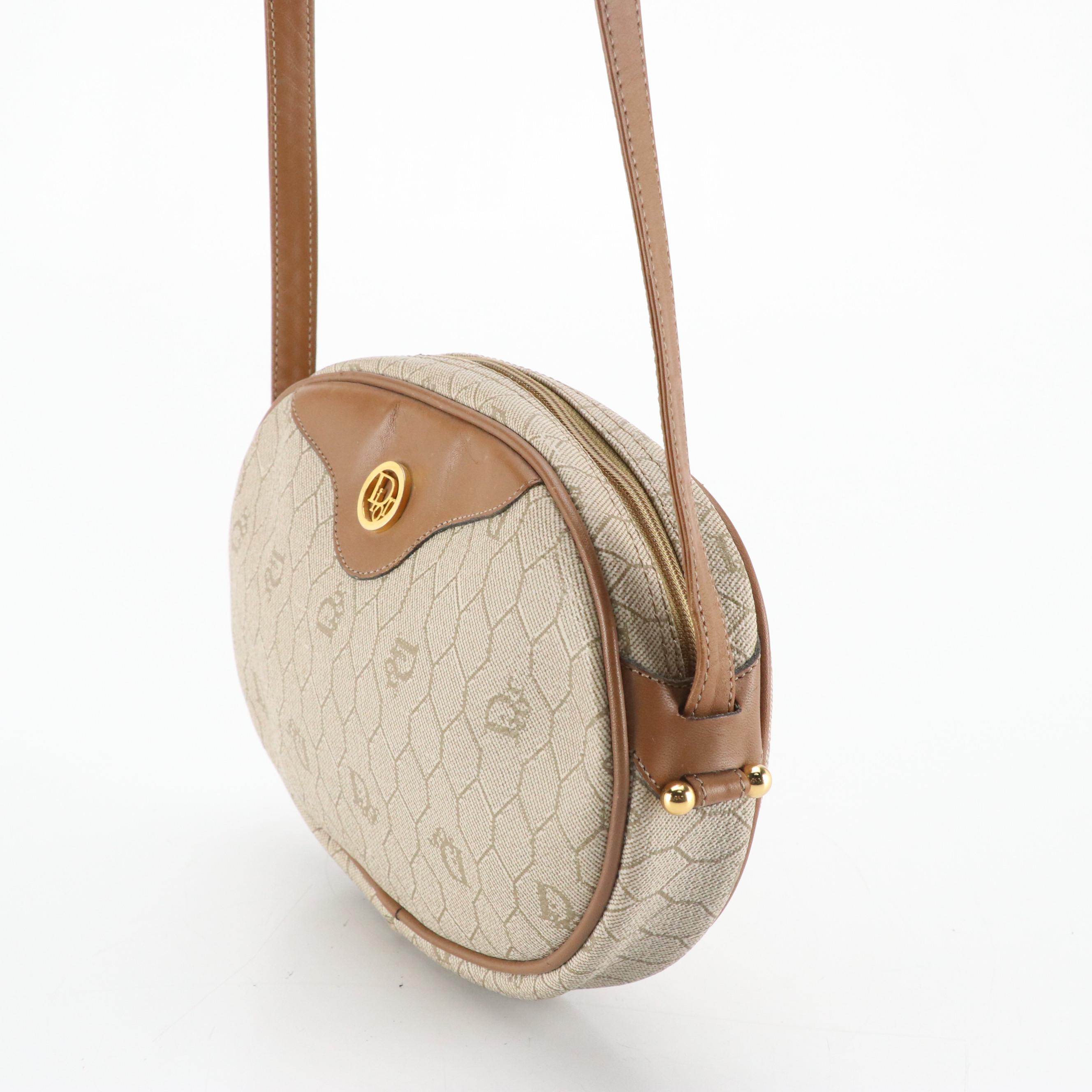 Christian Dior Crossbody Bag in Honeycomb Canvas and Leather