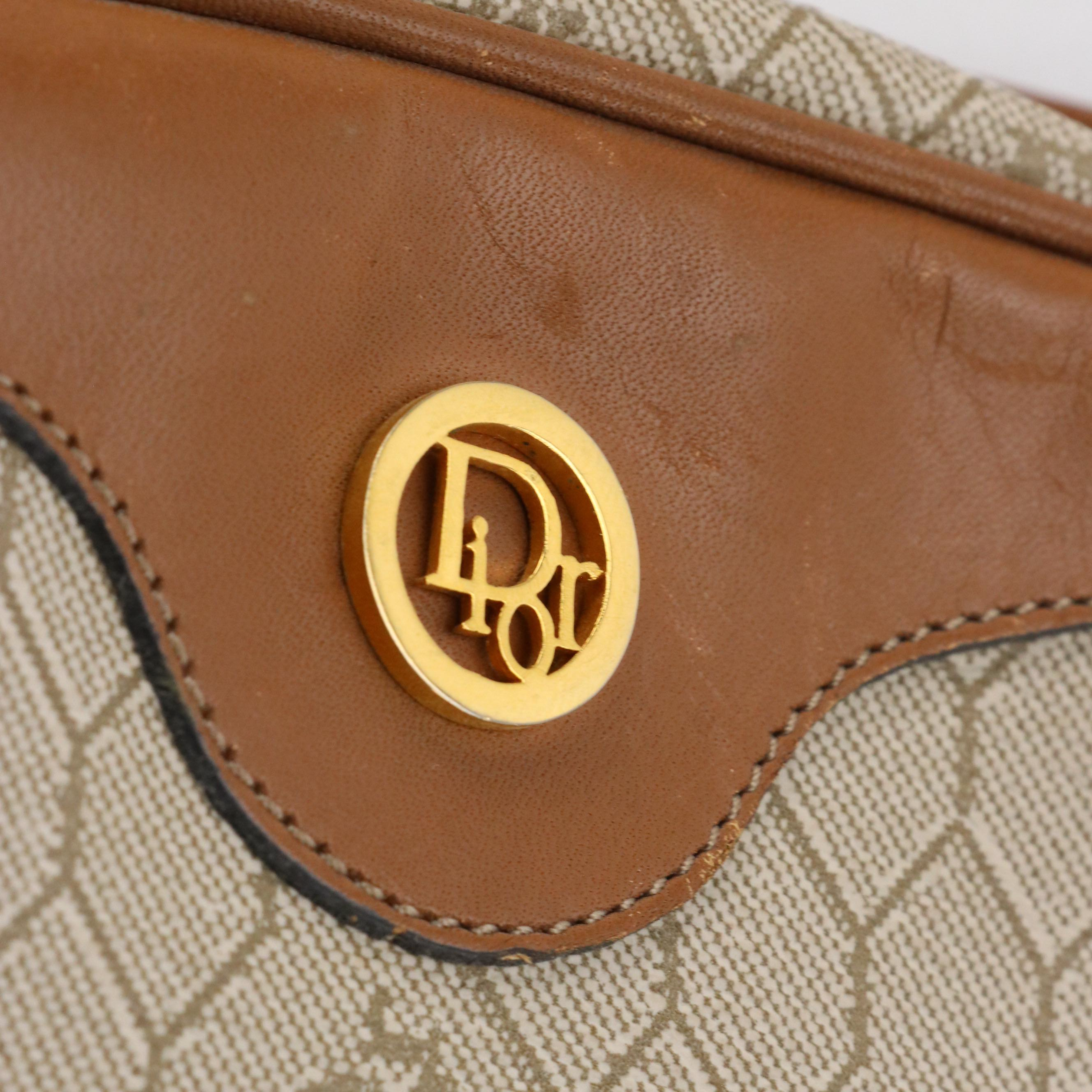 Christian Dior Crossbody Bag in Honeycomb Canvas and Leather