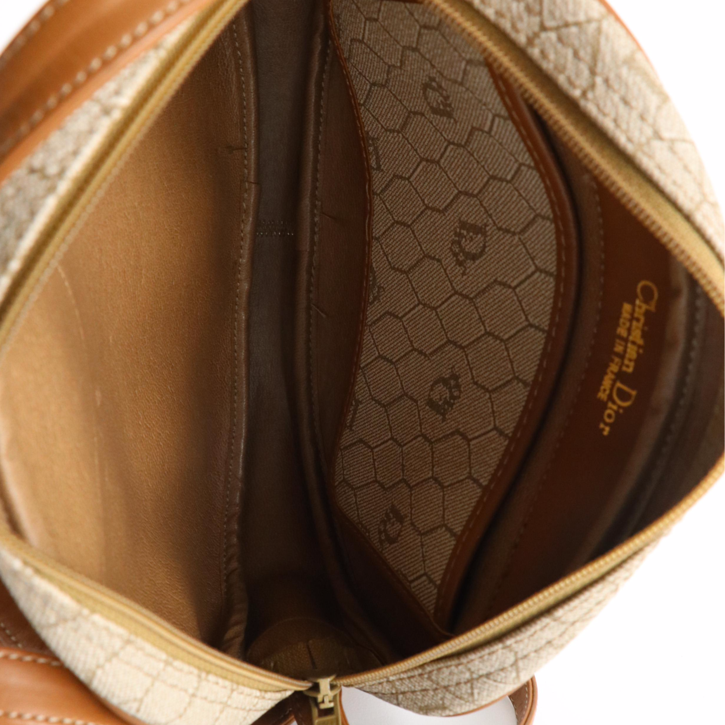 Christian Dior Crossbody Bag in Honeycomb Canvas and Leather