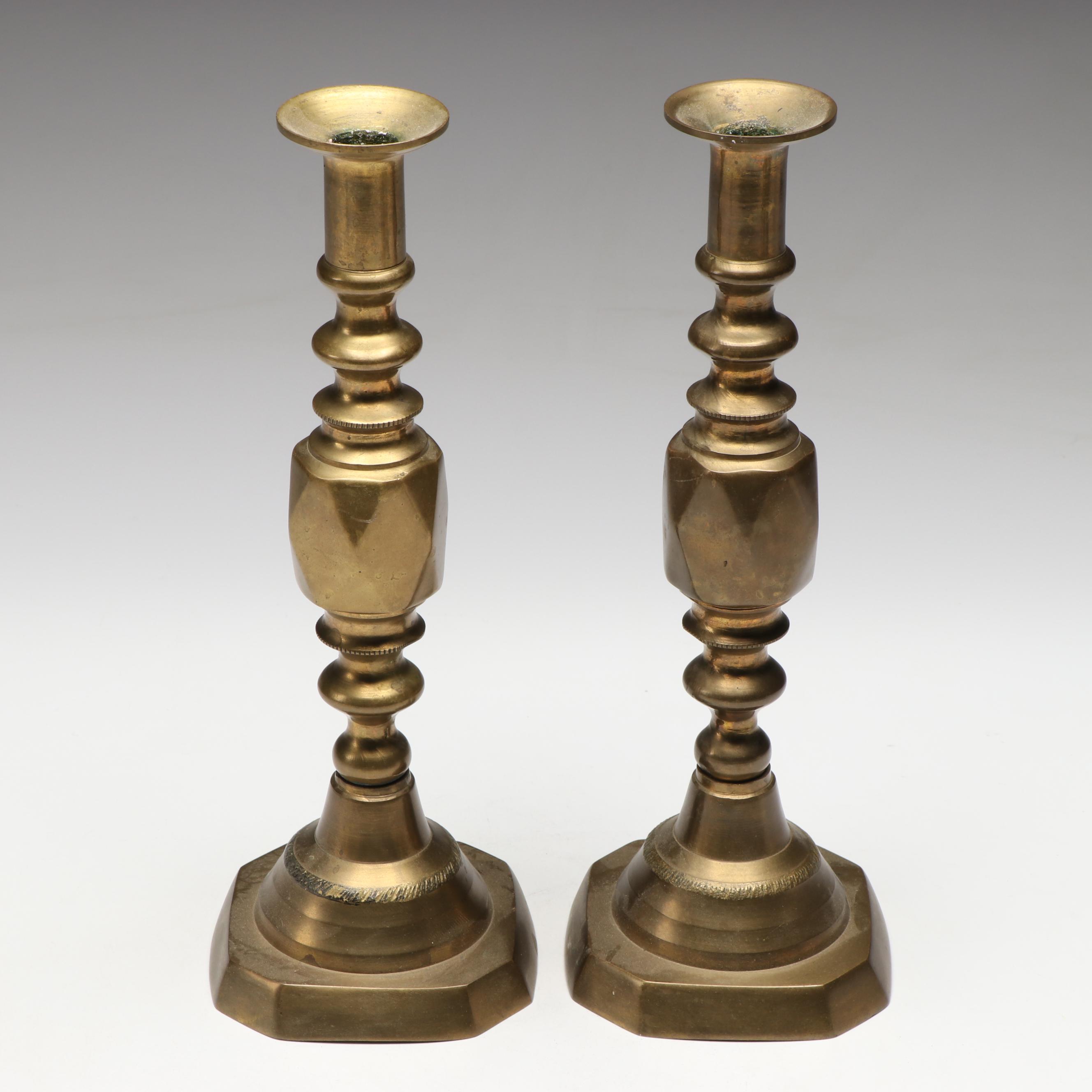 Vintage Brass Candlesticks and Bells