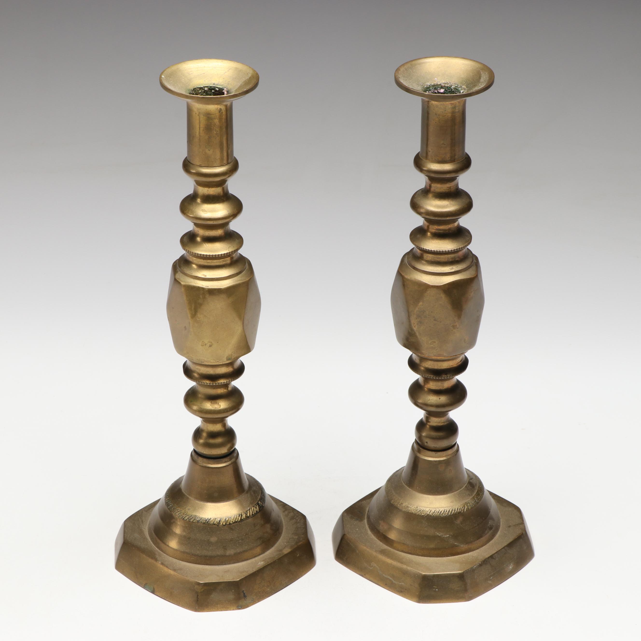 Vintage Brass Candlesticks and Bells