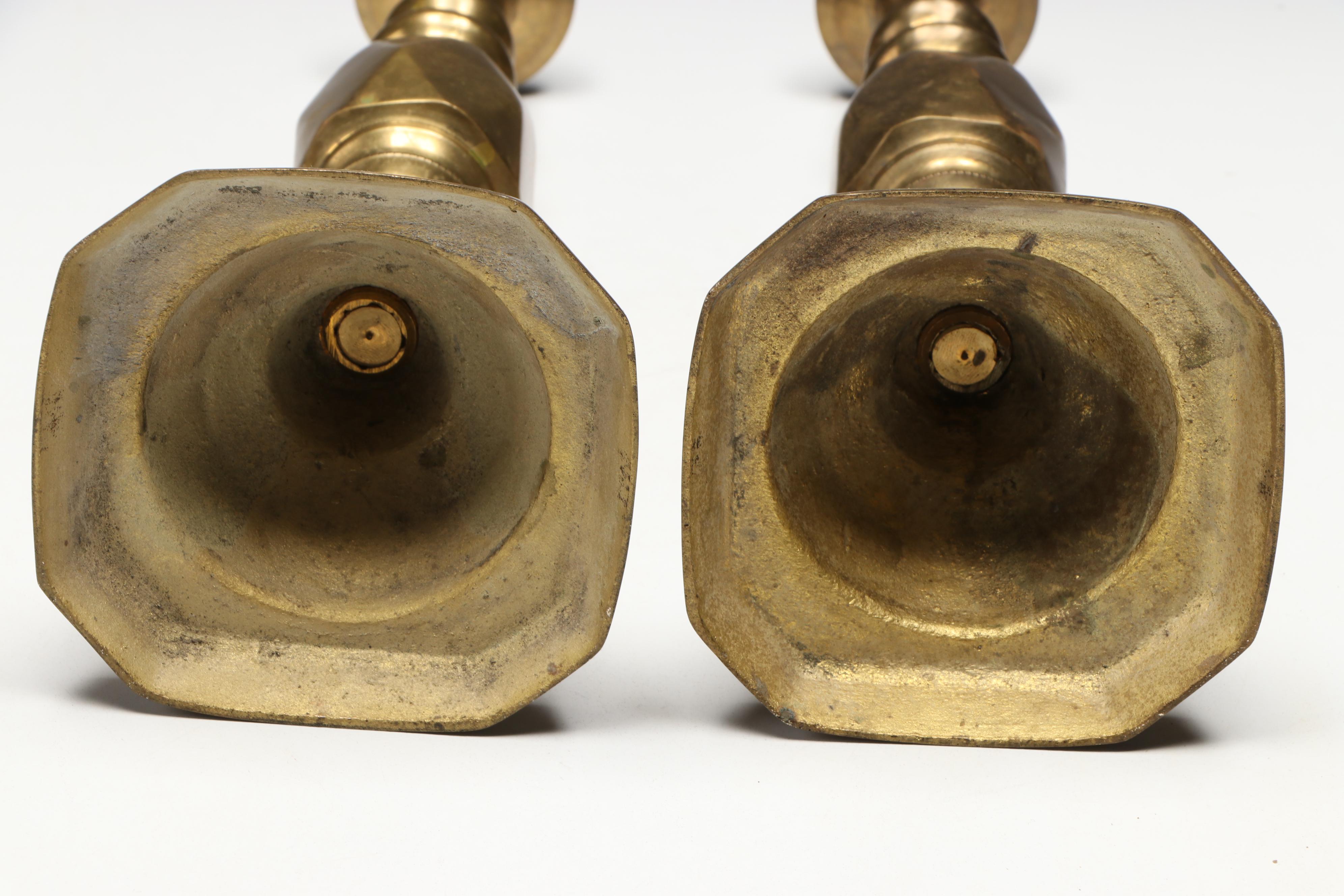 Vintage Brass Candlesticks and Bells