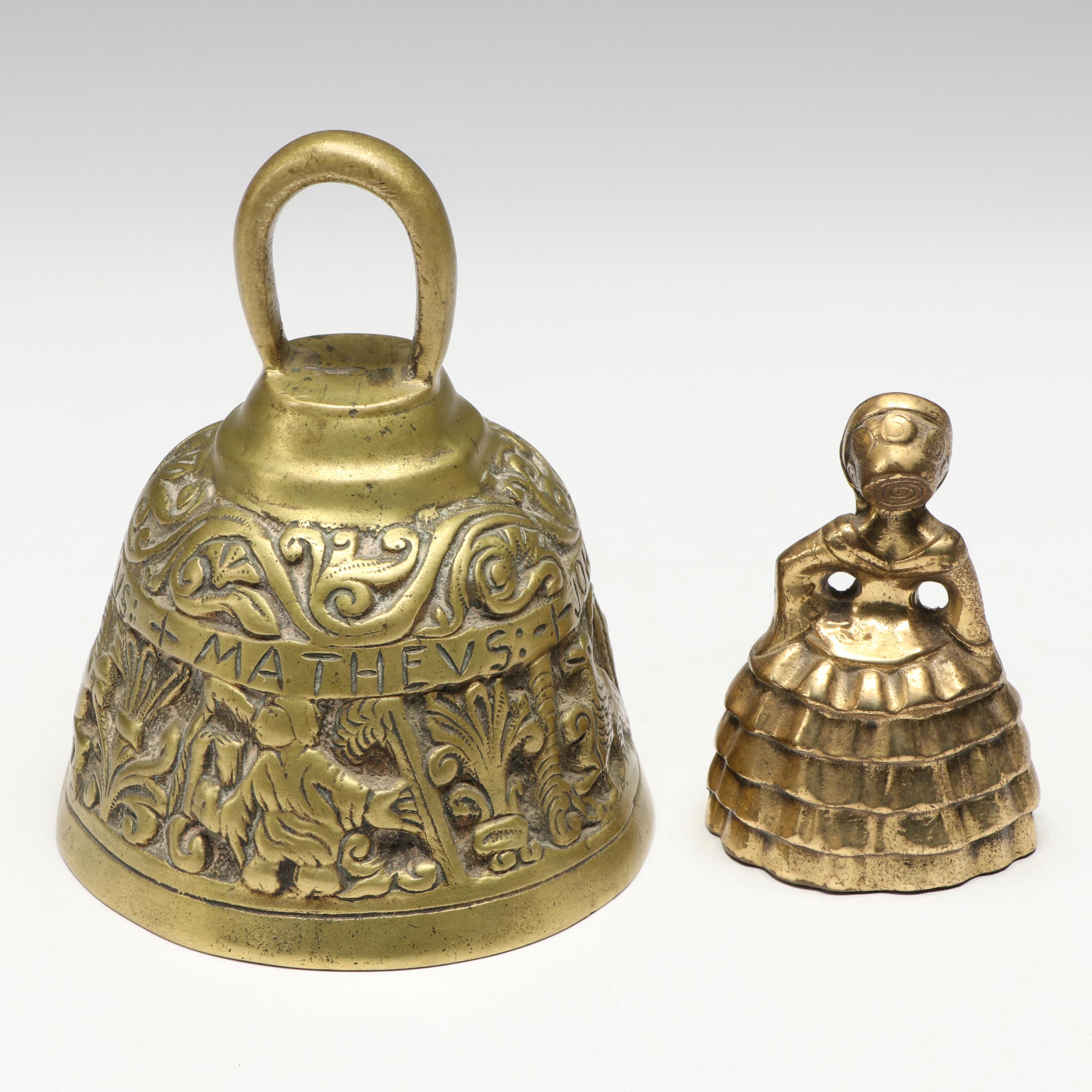 Vintage Brass Candlesticks and Bells