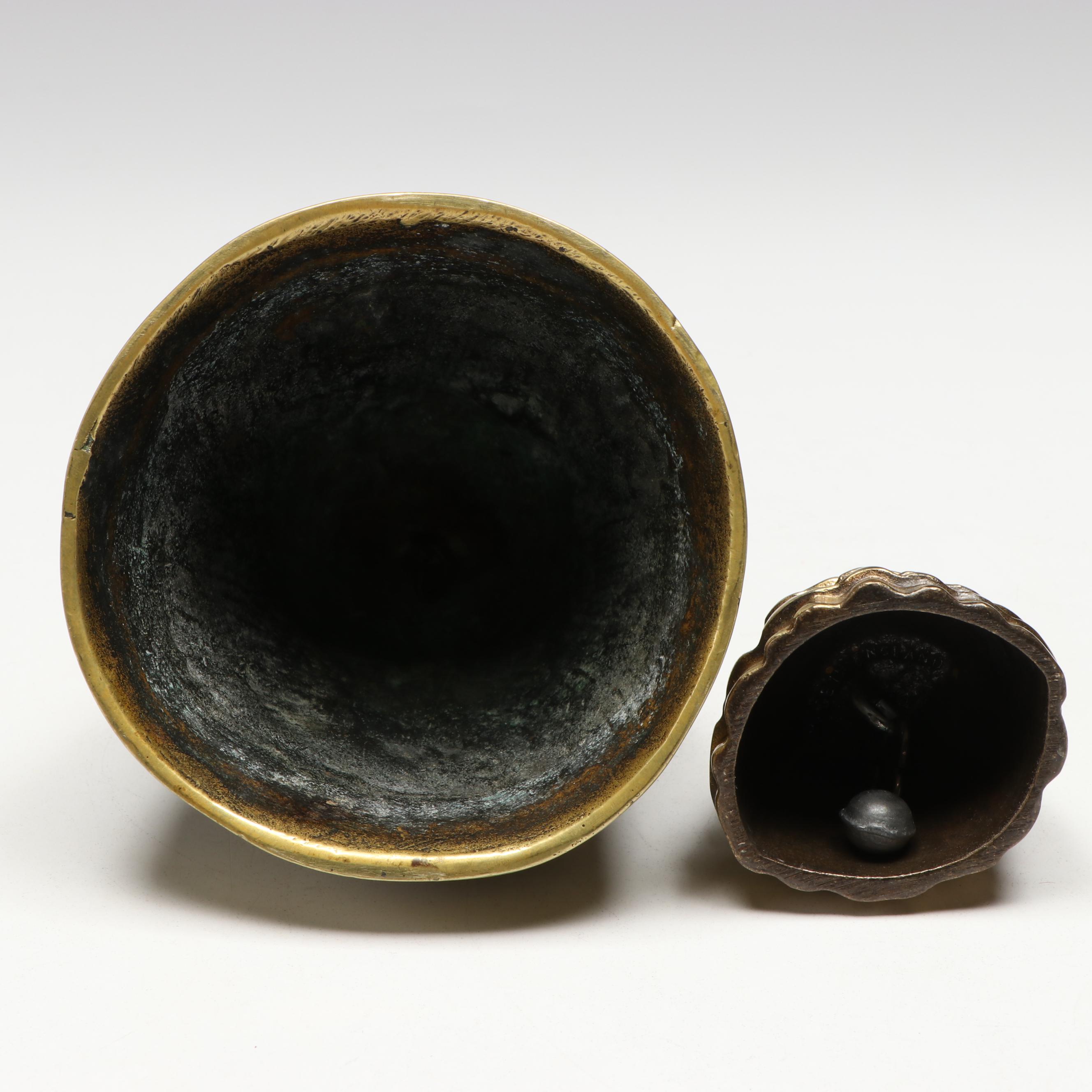 Vintage Brass Candlesticks and Bells