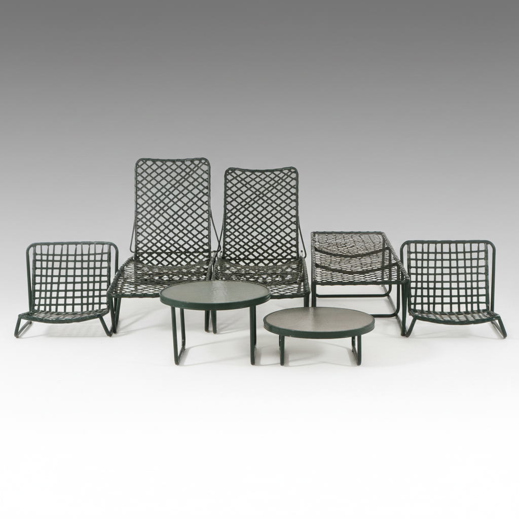 Seven-Piece Aluminum and Vinyl Patio Set
