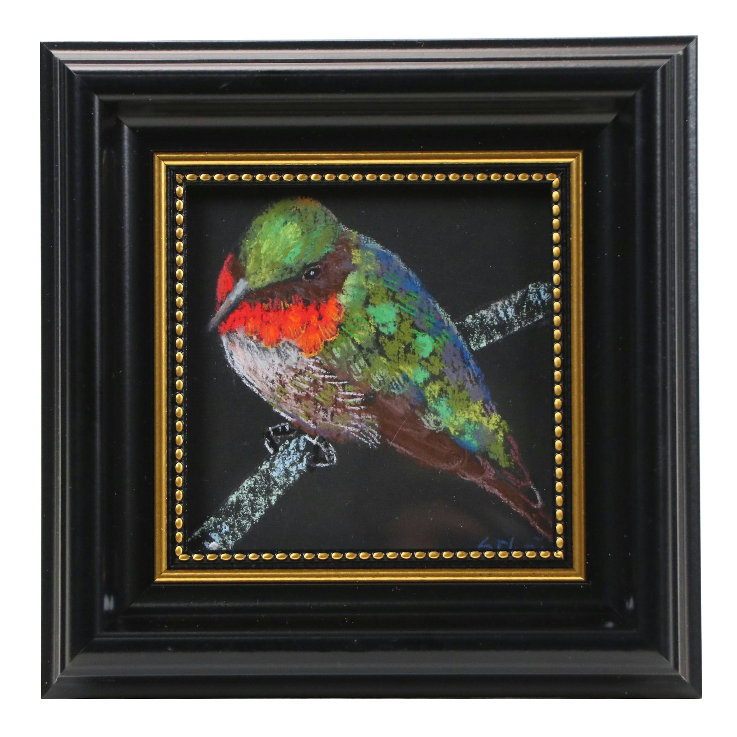 Colored Pencil Drawing of Ruby Throated Hummingbird, 21st Century