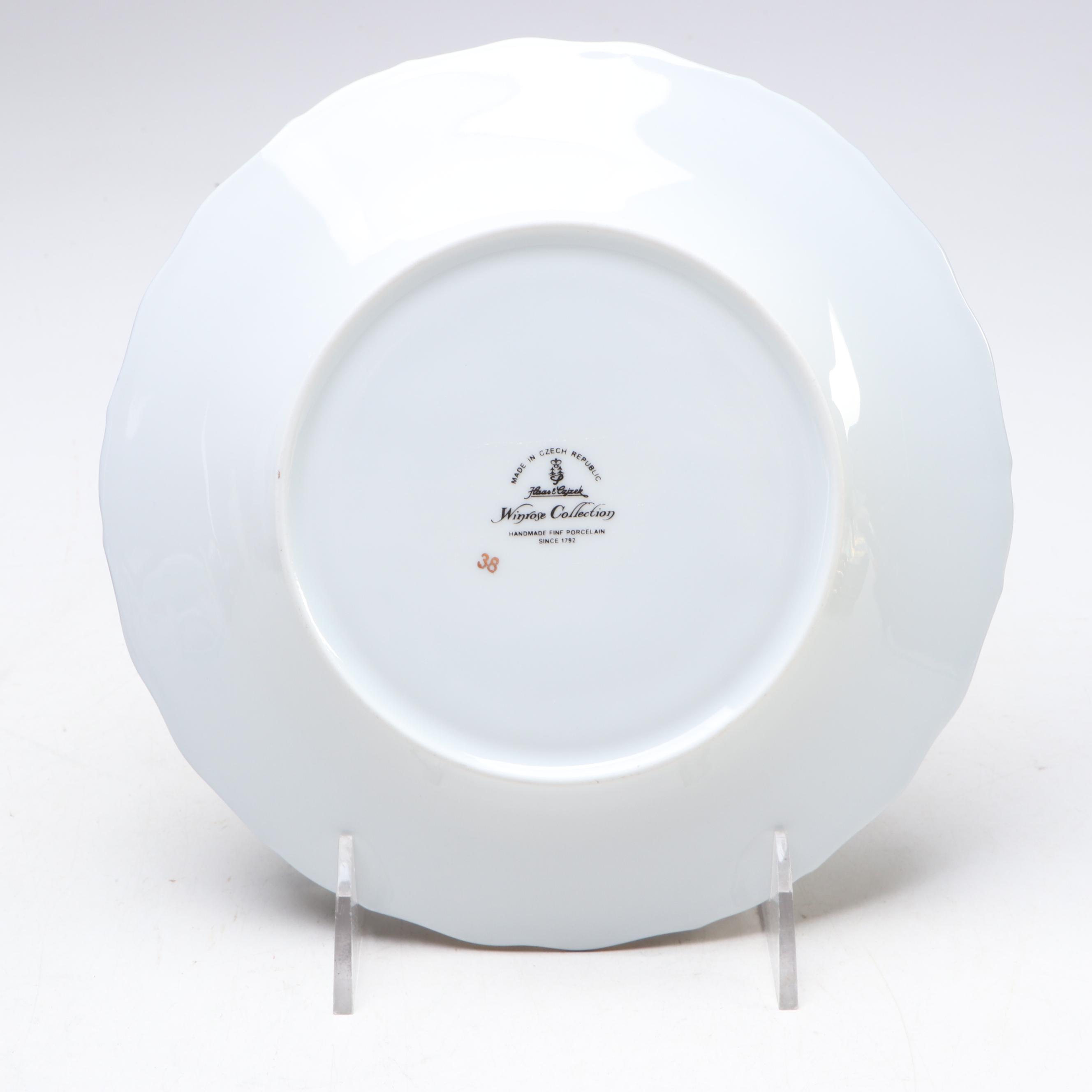 Haas & Czjzek Cobalt Blue Gold Gilt Floral Porcelain Dinnerware