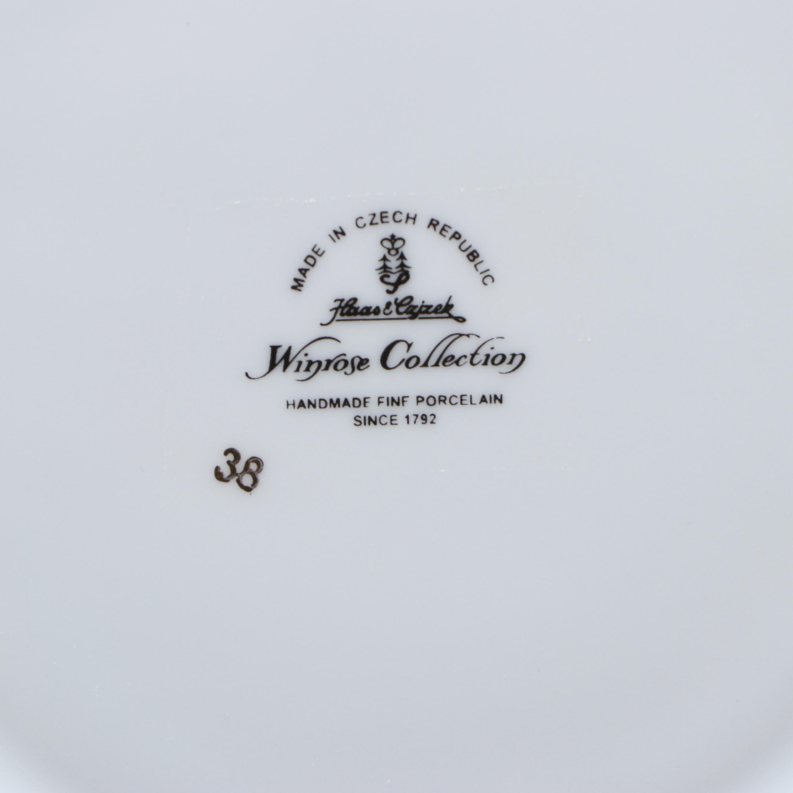 Haas & Czjzek Cobalt Blue Gold Gilt Floral Porcelain Dinnerware