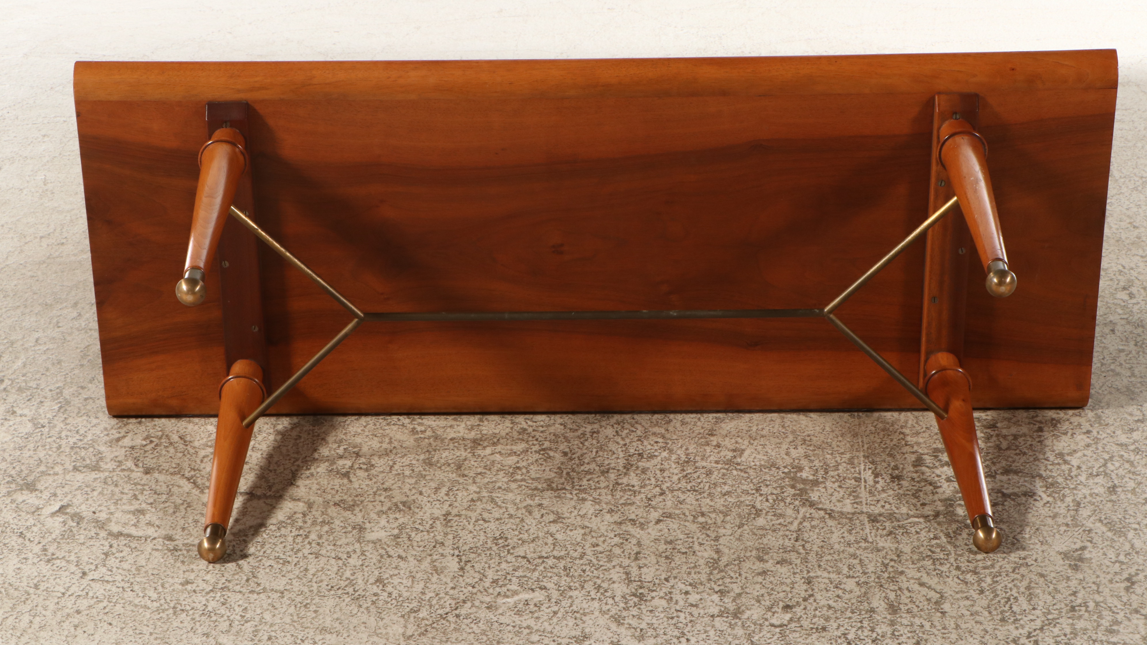 Danish Modern Style Teak and Brass Coffee Table, Mid-20th Century