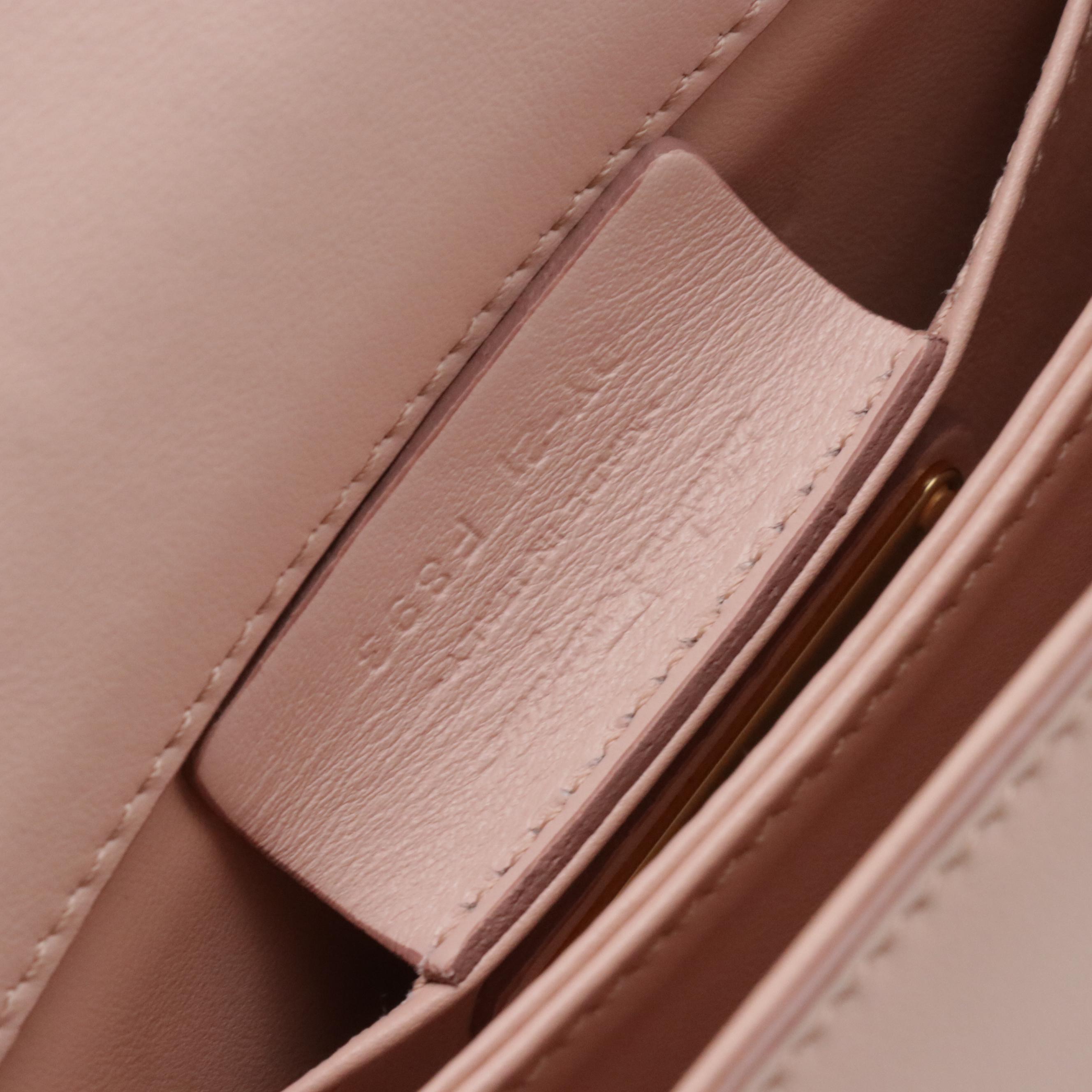 Salvatore Ferragamo Thalia Chain Strap Bag in Baby Pink Calfskin Leather