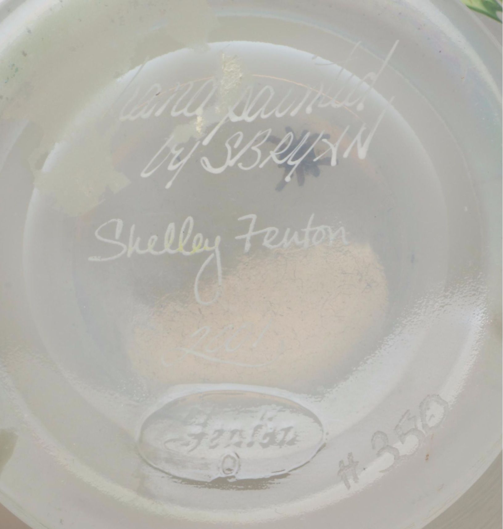 Fenton Hand-Painted and Pulled Feather Iridescent Ruffle Edge Vases