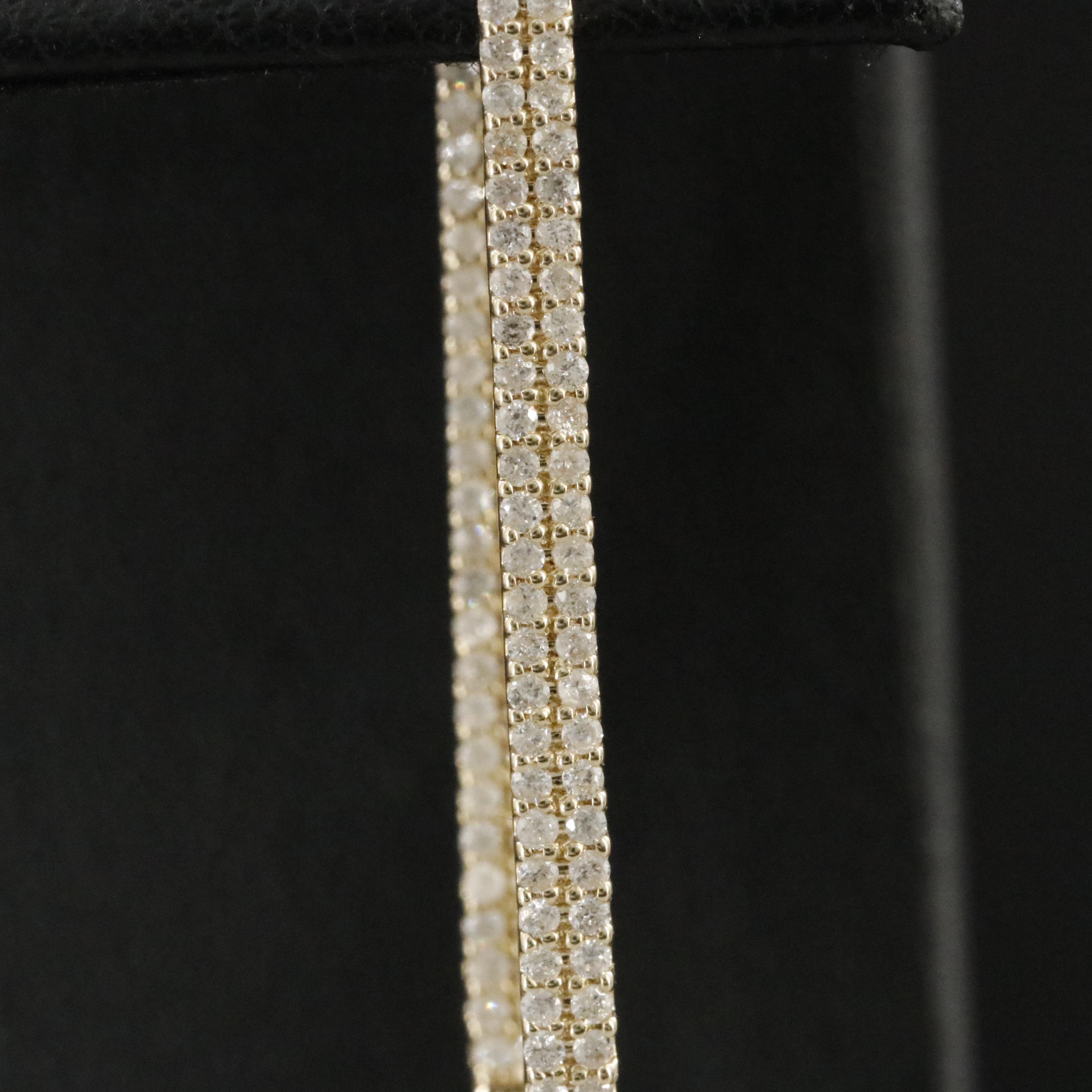 14K 1.00 CTW Diamond Rectangular Hoop Earrings