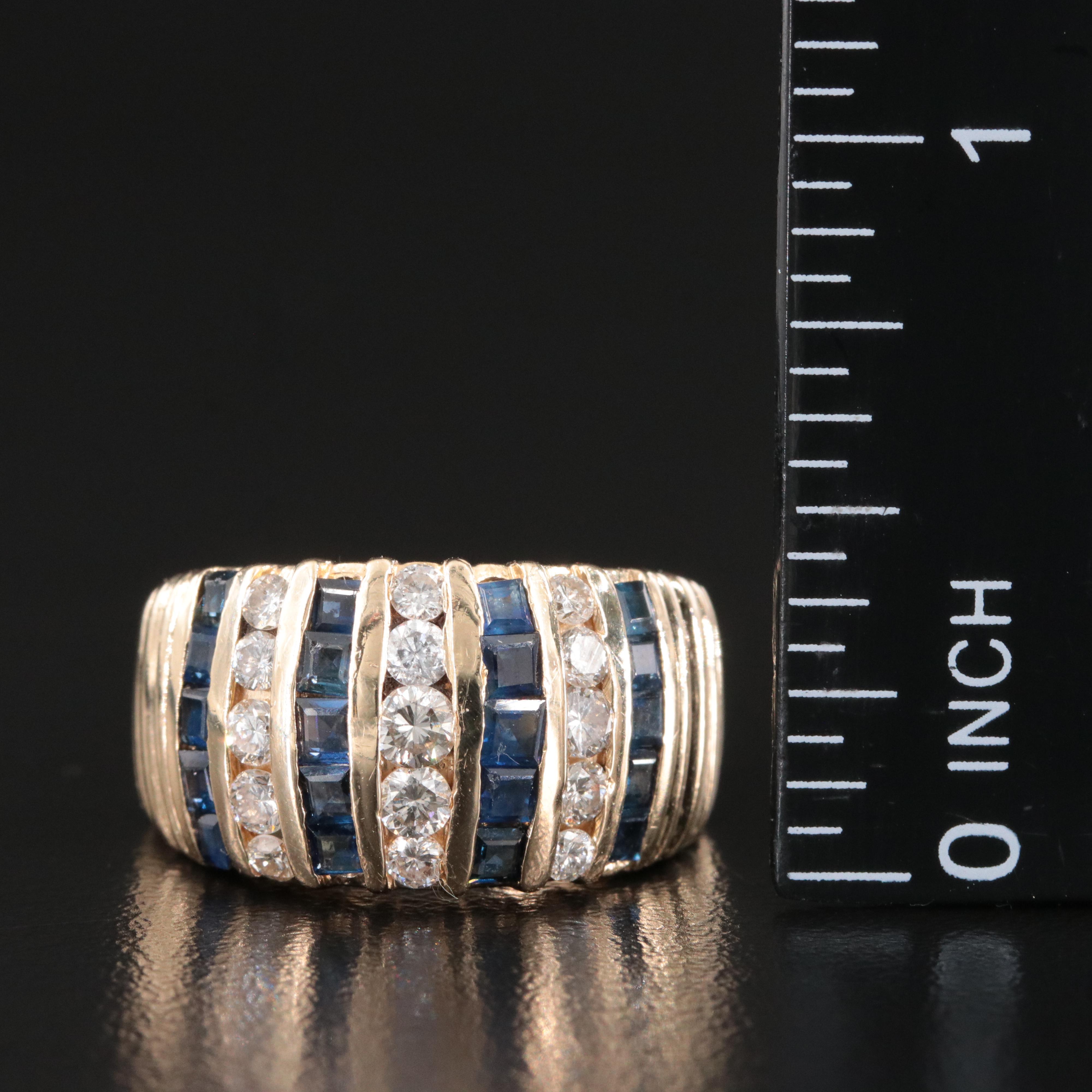 14K Diamond and Sapphire Ring