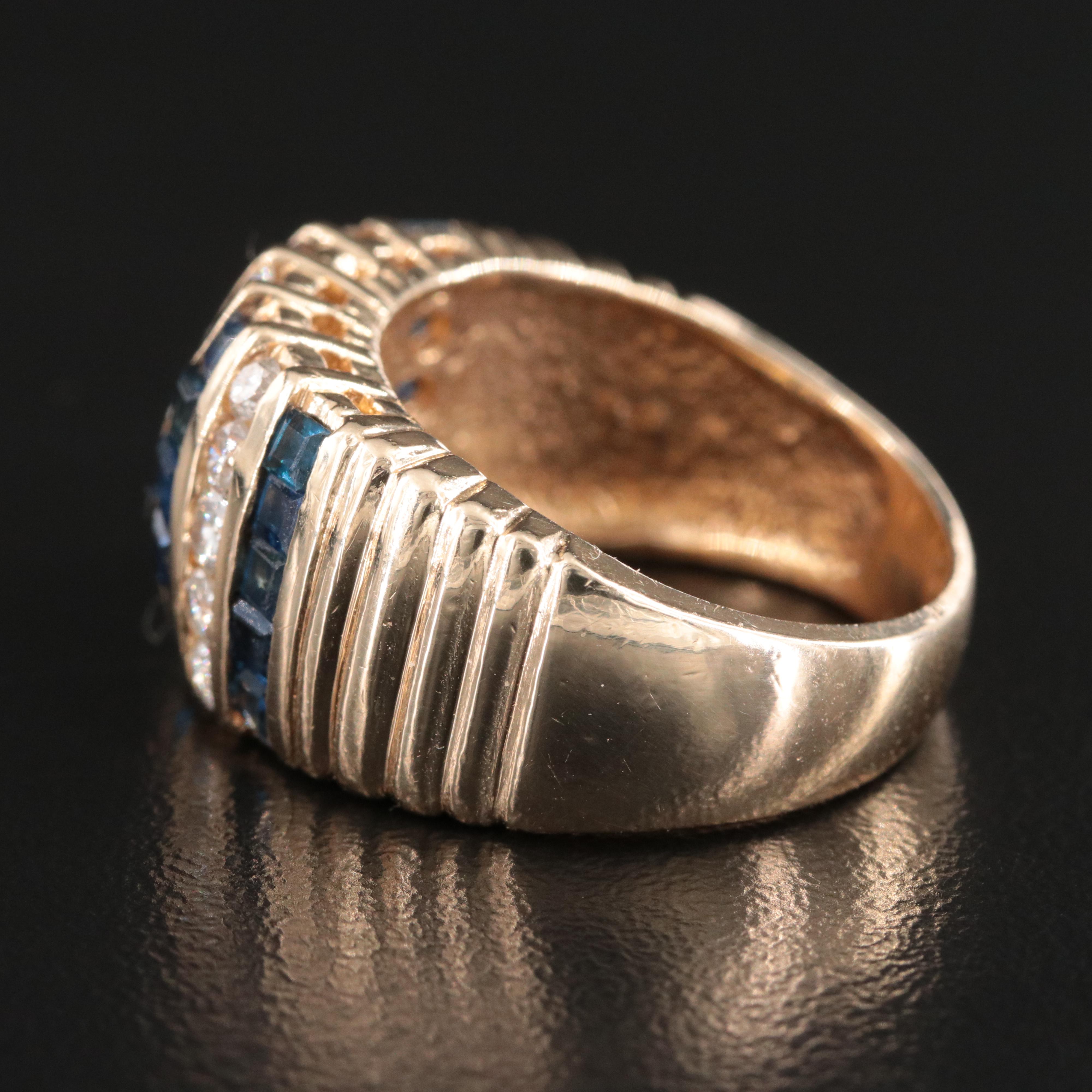 14K Diamond and Sapphire Ring