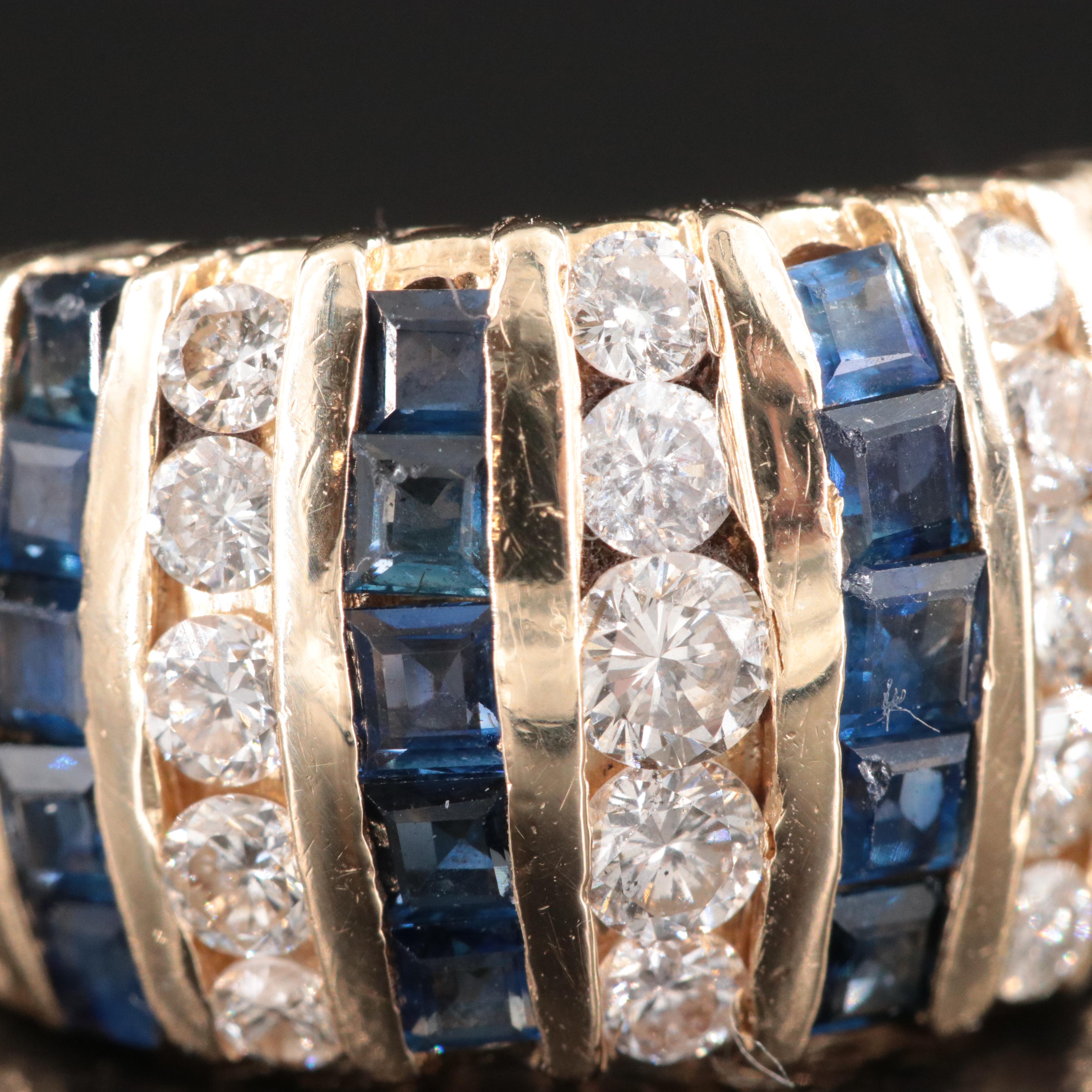 14K Diamond and Sapphire Ring