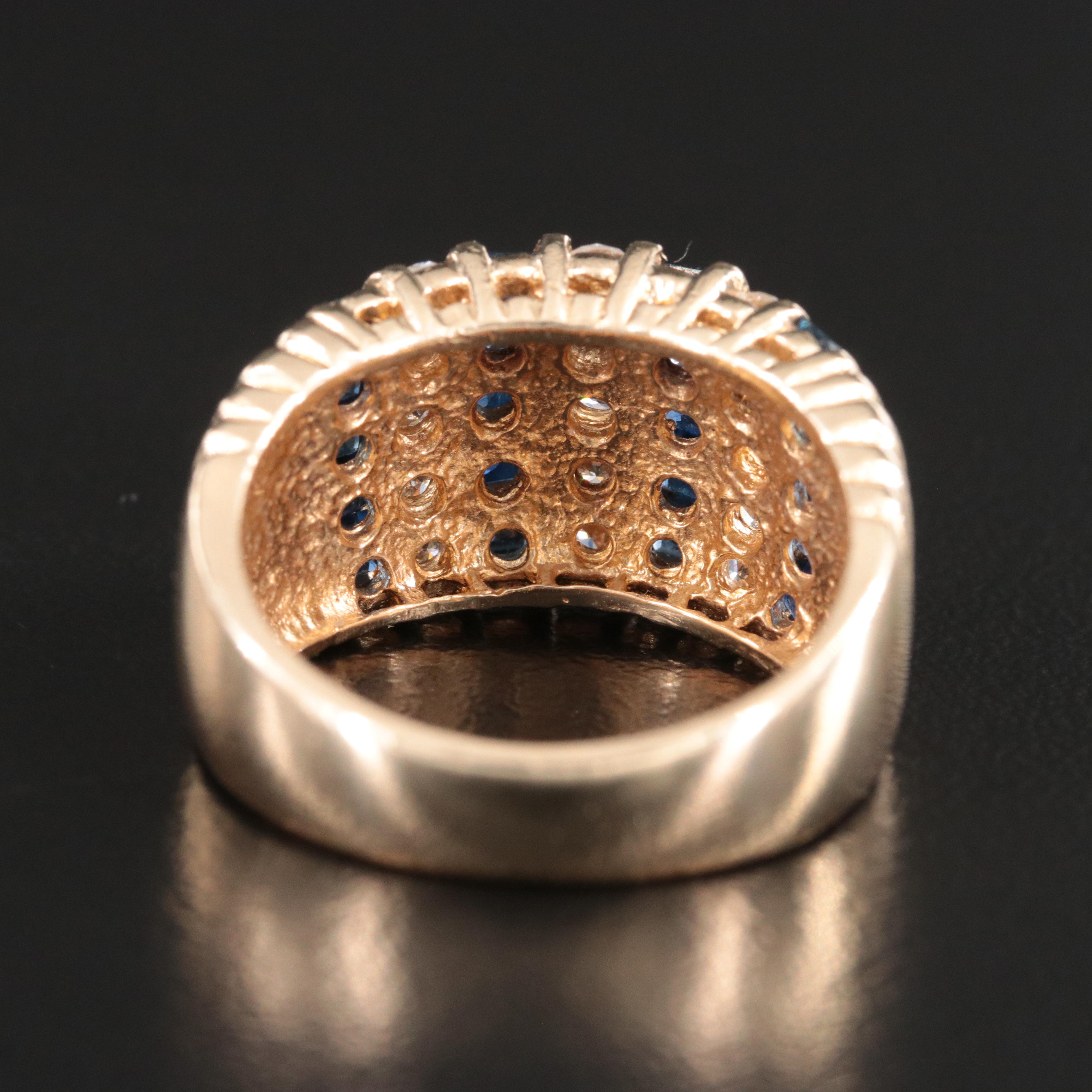 14K Diamond and Sapphire Ring