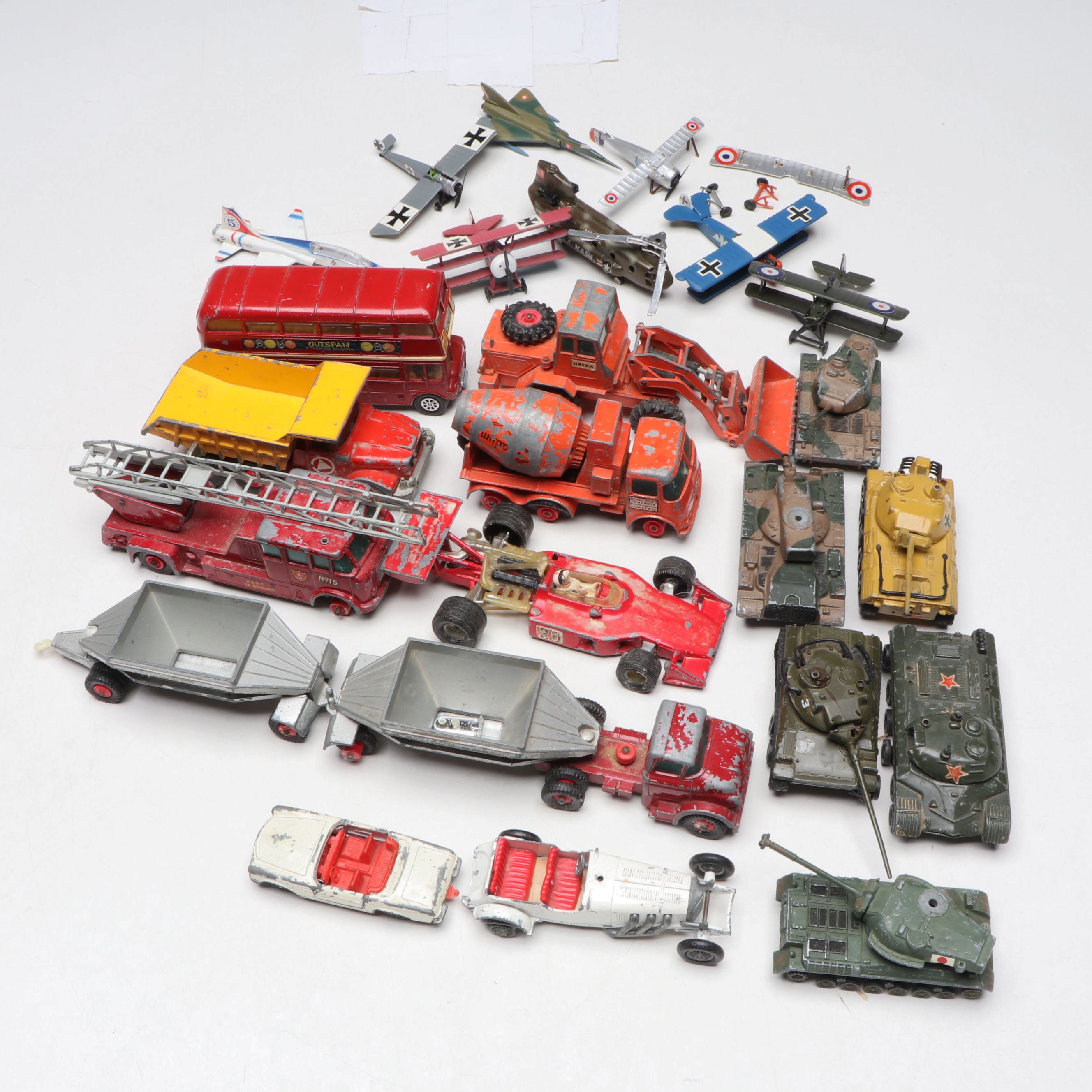 Corgi, Matchbox, TOMY with More Toy Trucks, Tanks and Airplanes