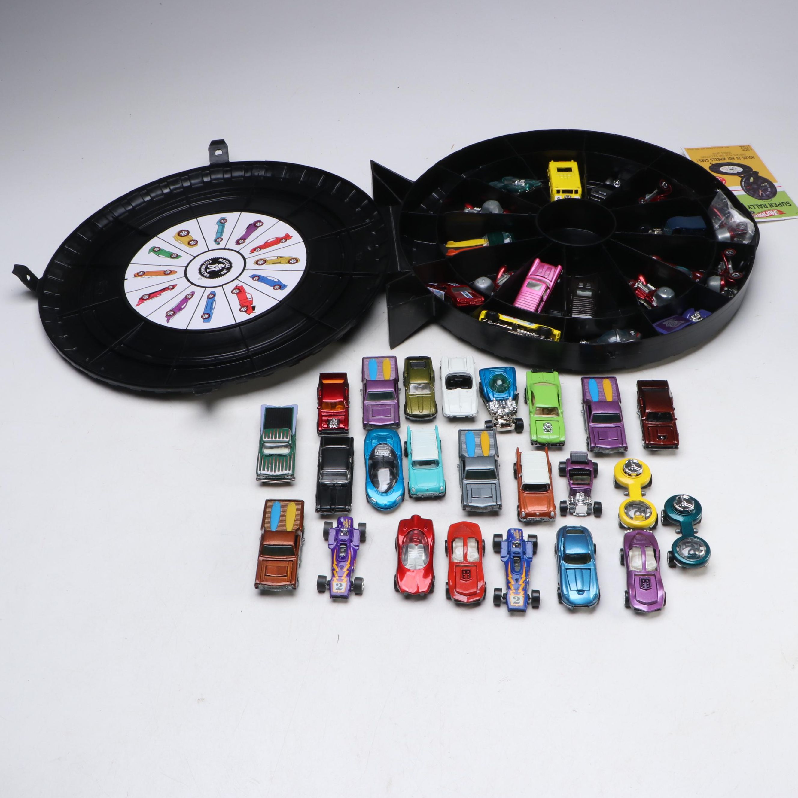 Johnny Lightning and Hot Wheels Diecast Cars with Mattel Super Rally Case