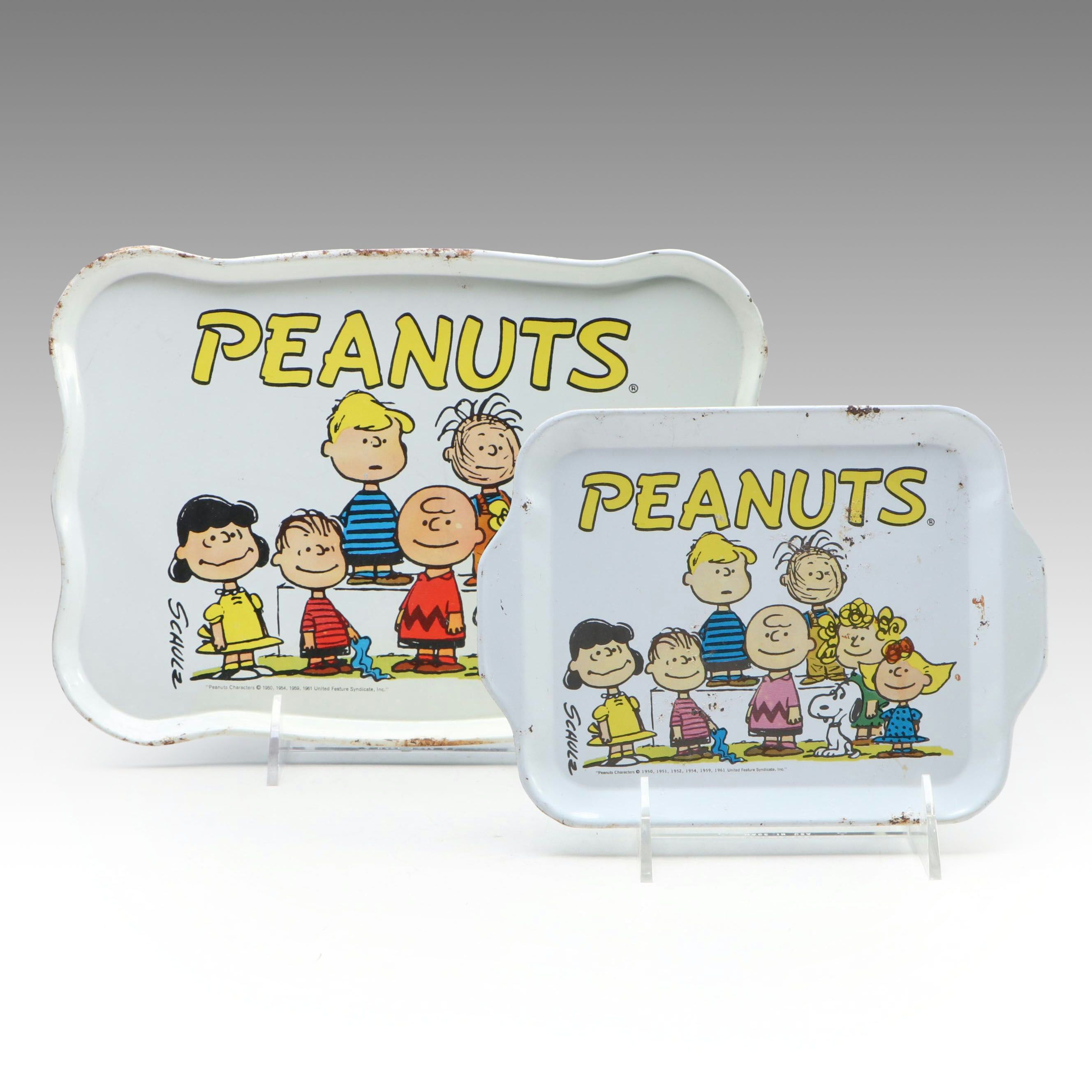 "Peanuts" Tin Lithograph Trays, 1961