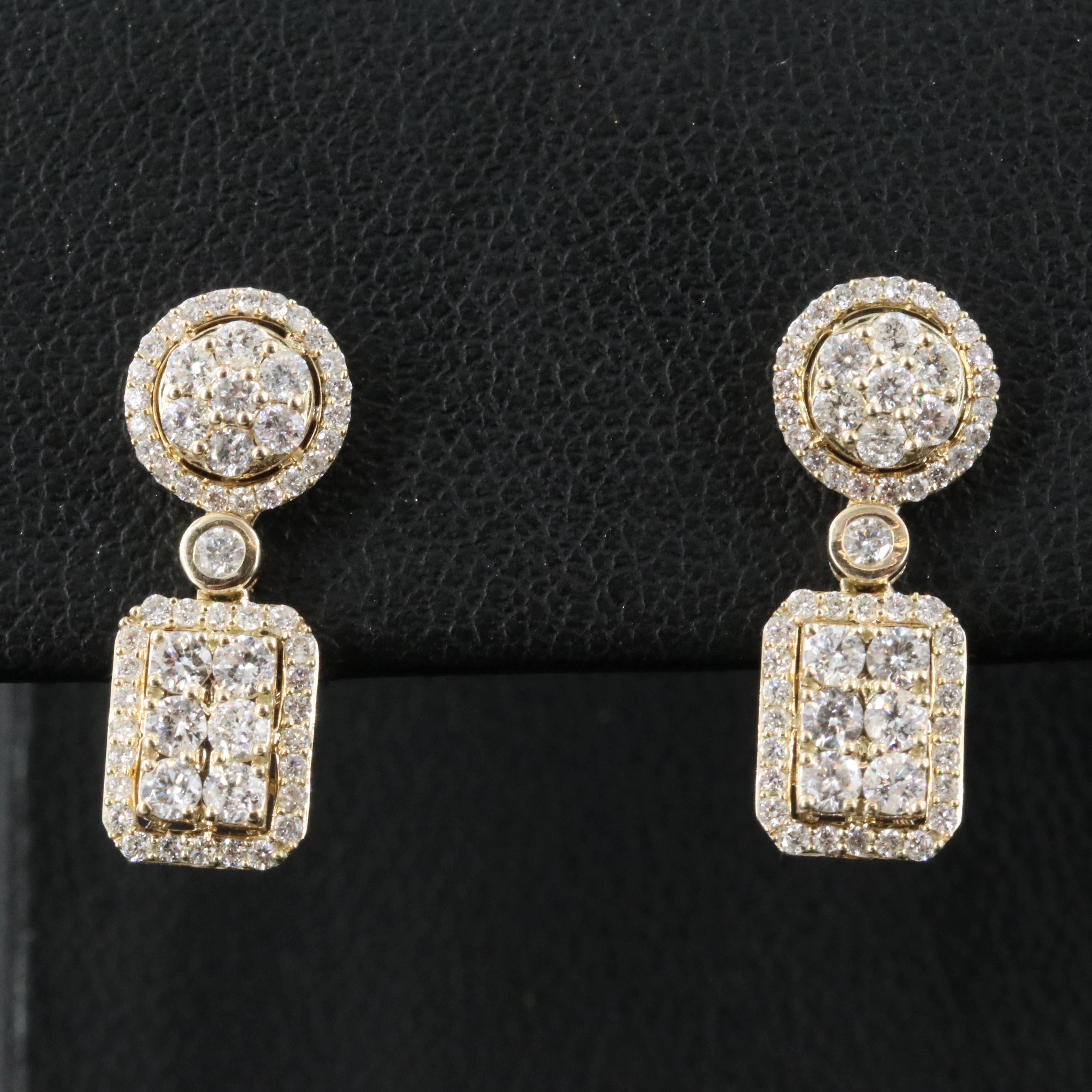 14K 0.90 CTW Diamond Drop Earrings
