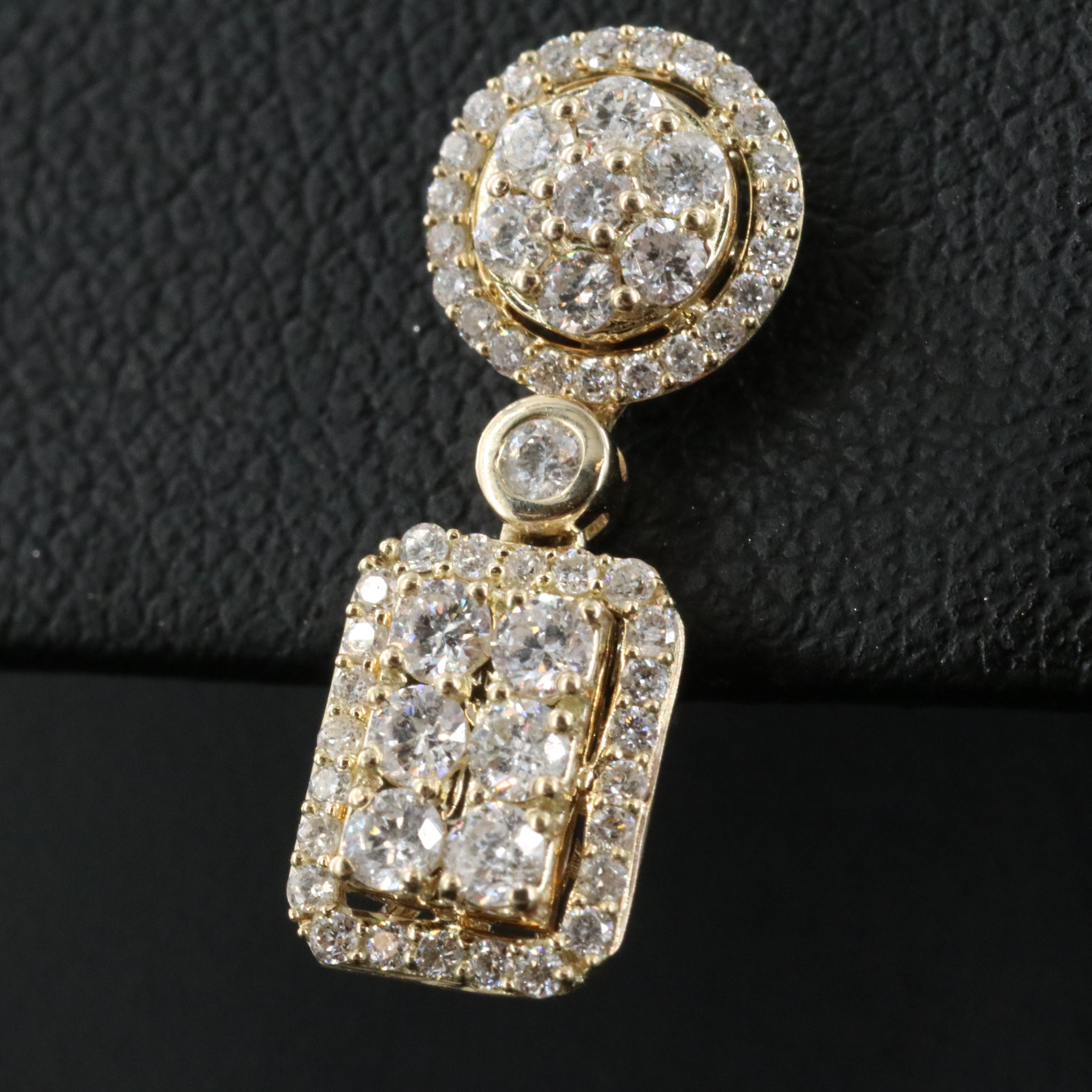 14K 0.90 CTW Diamond Drop Earrings