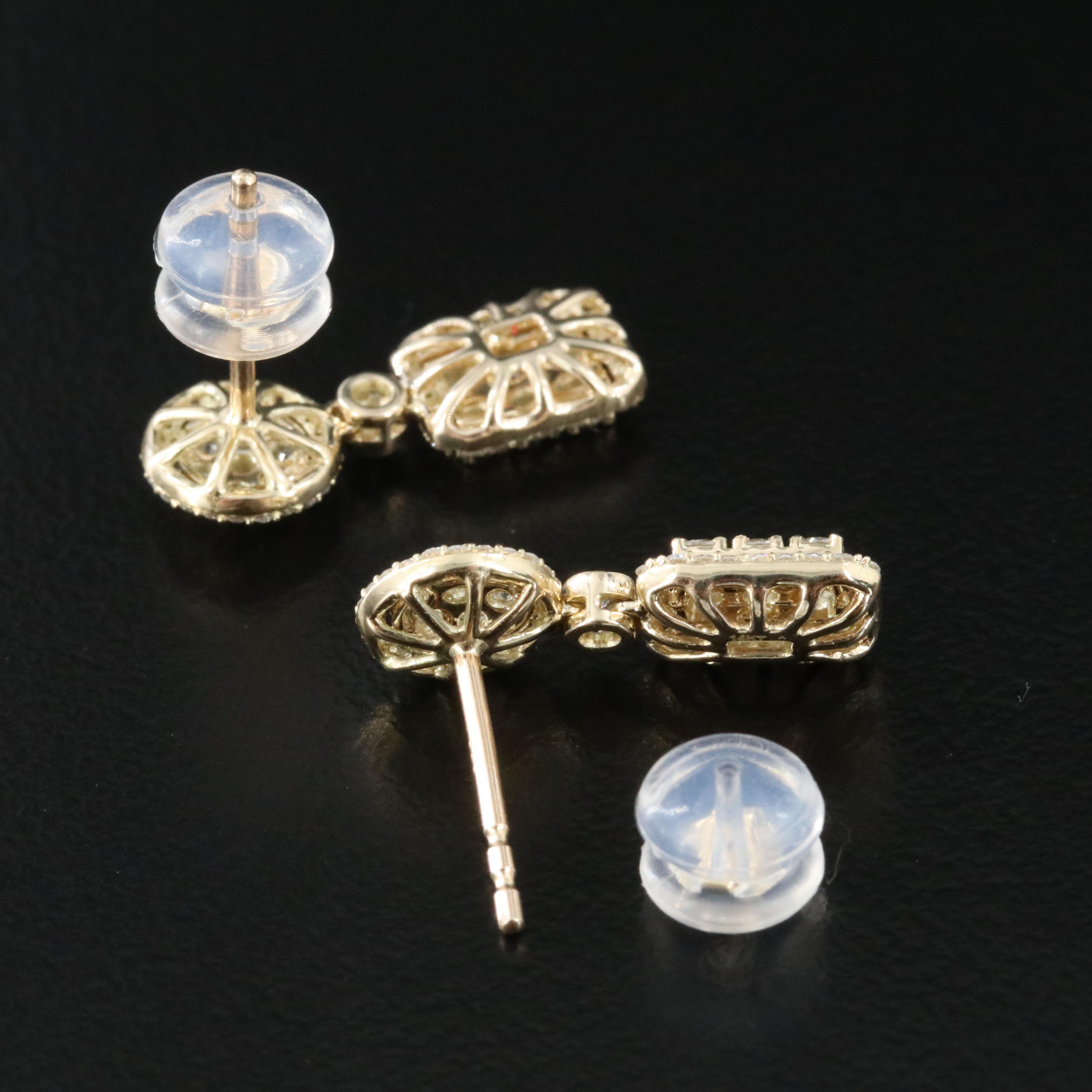 14K 0.90 CTW Diamond Drop Earrings