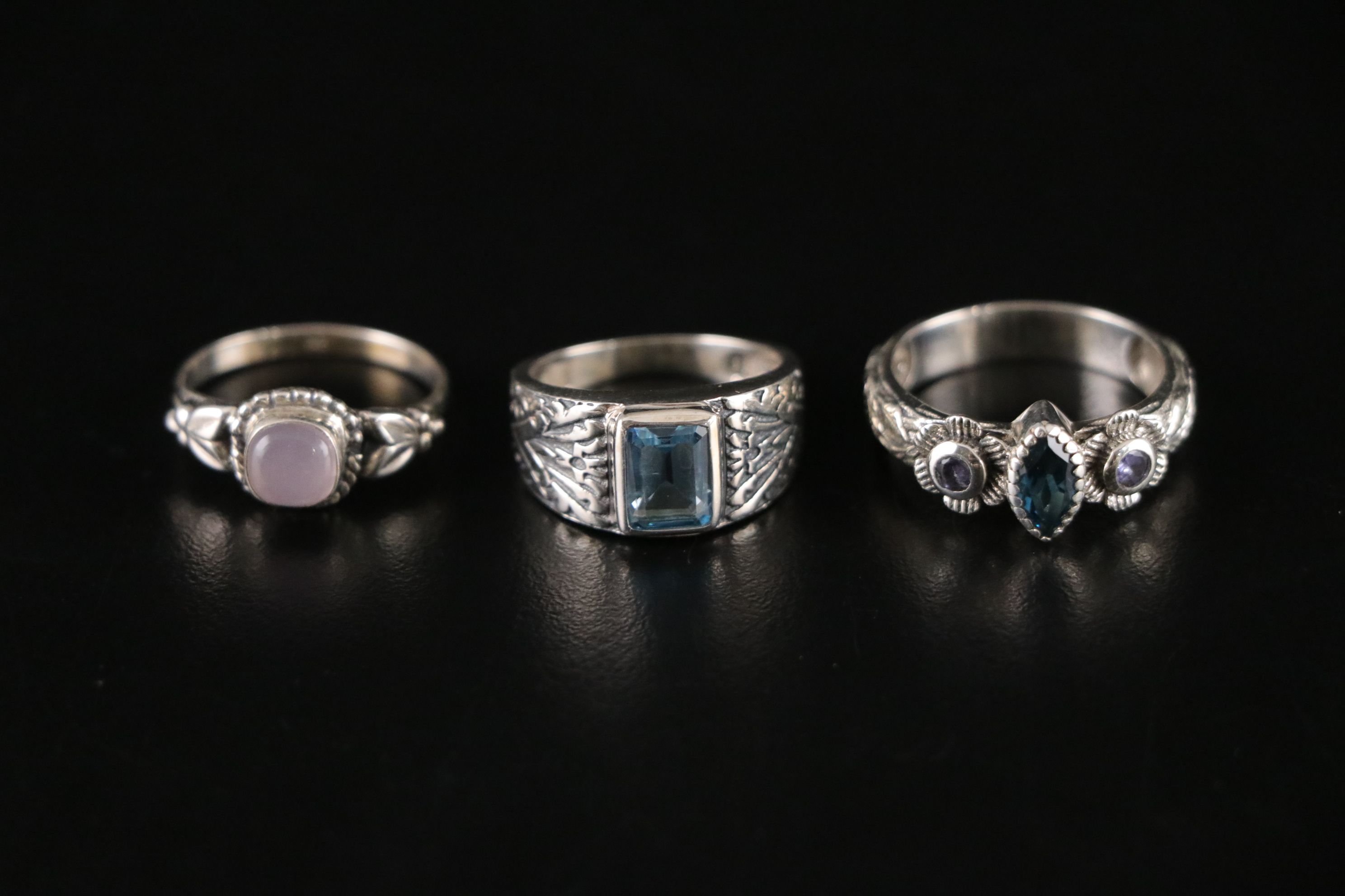 14 Assorted Sterling Silver Rings, Necklaces and Earrings