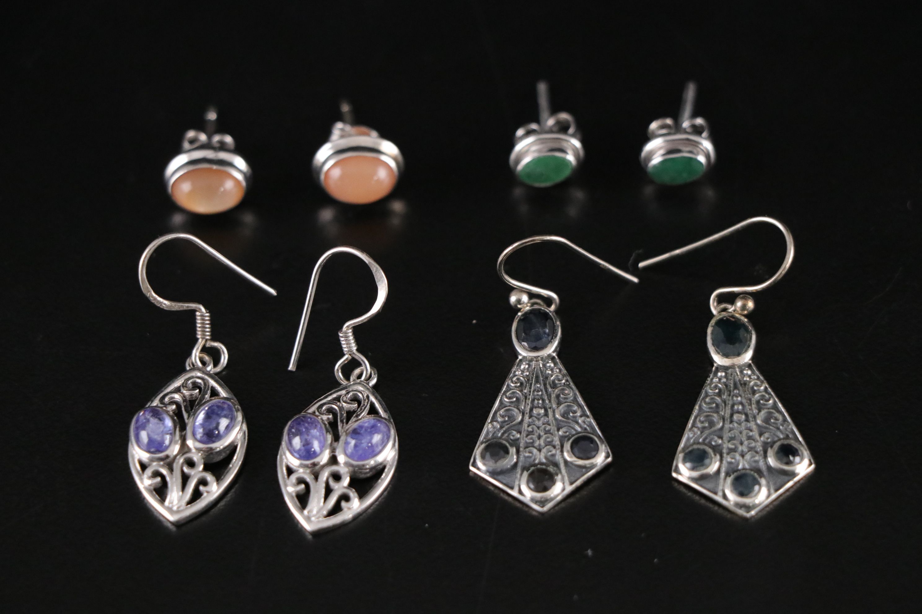 14 Assorted Sterling Silver Rings, Necklaces and Earrings