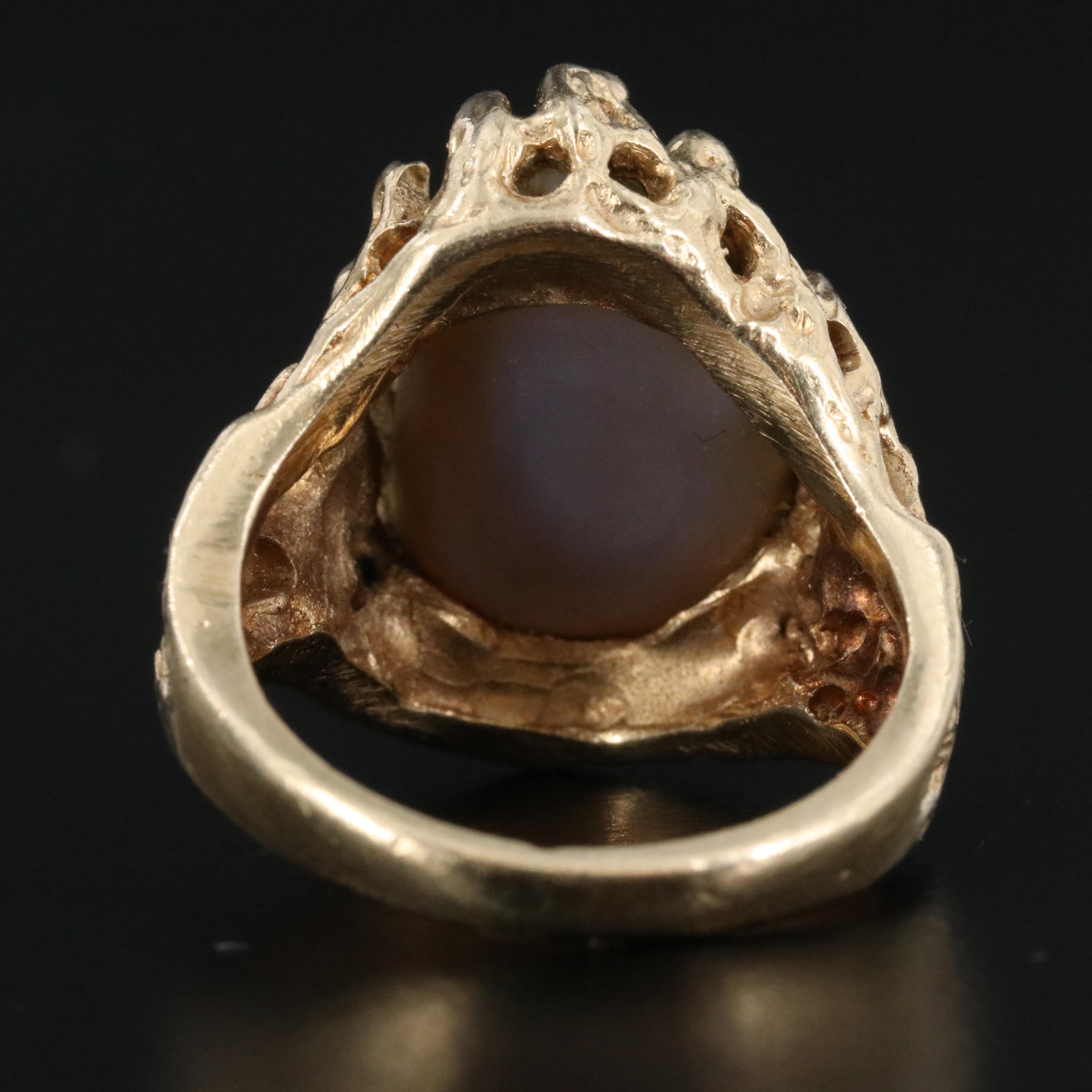 Brutalist Style 14K Opal Ring