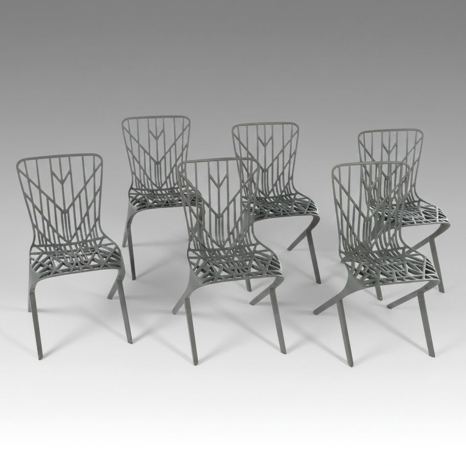 KnollStudio Cast Aluminum Geometric Side Chairs