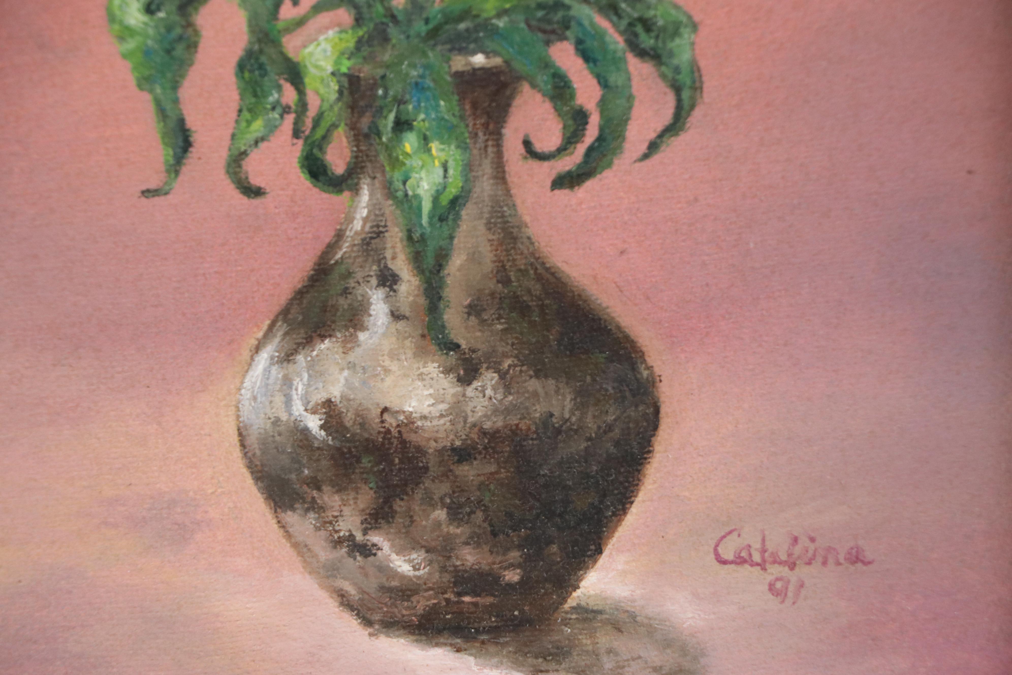 Catalina Still Life Oil Painting of Calla Lily, 1991