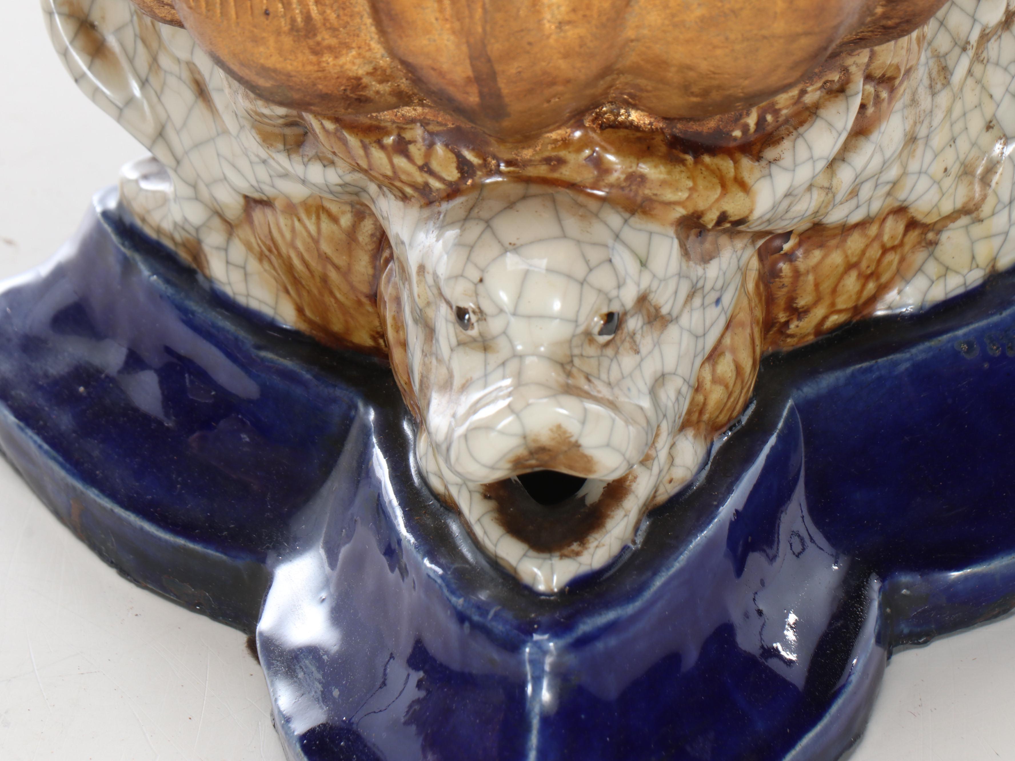 Rococo Style Porcelain Handled Vase Pair