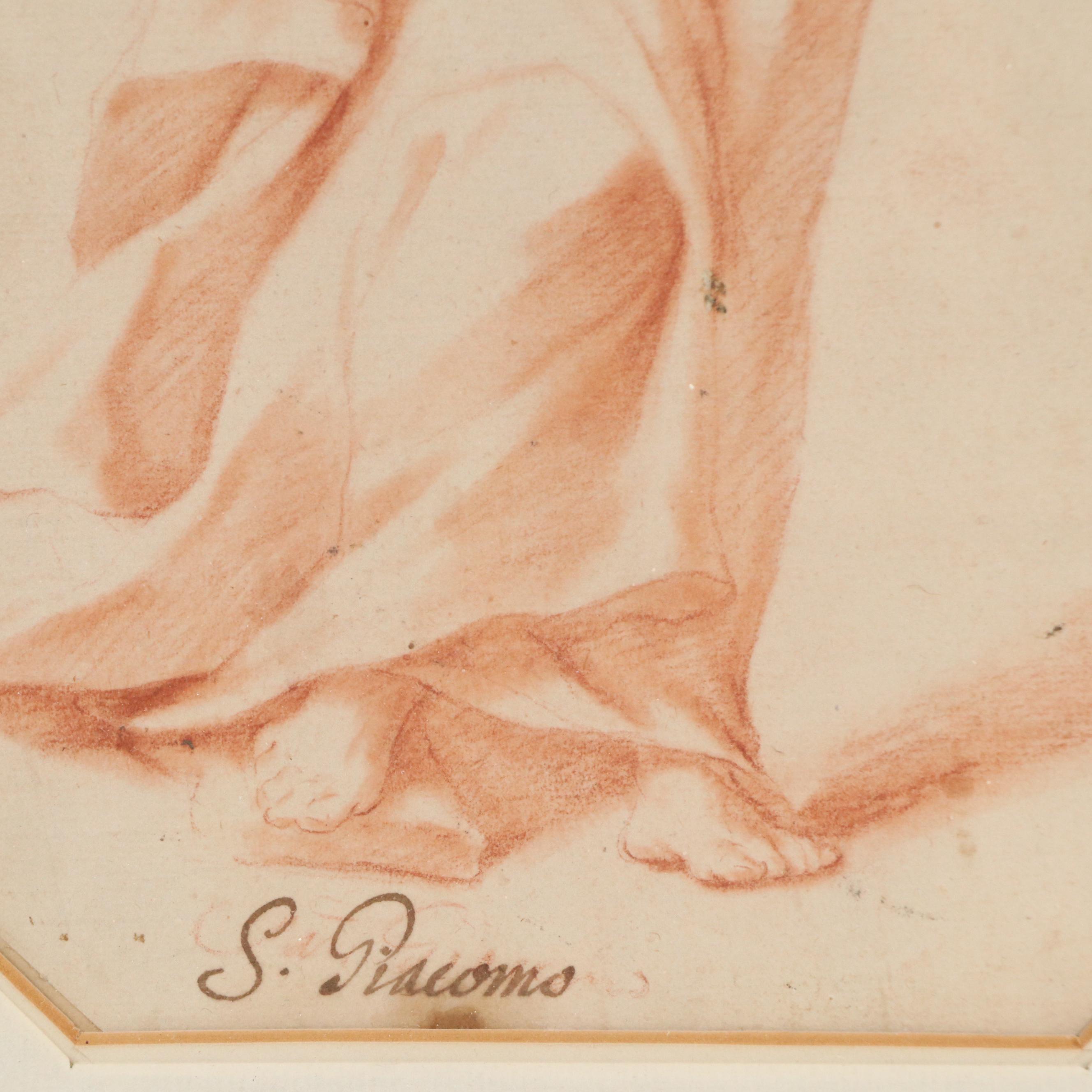 Attributed to Pietro Liberi Red Chalk Drawing "San Giacomo"