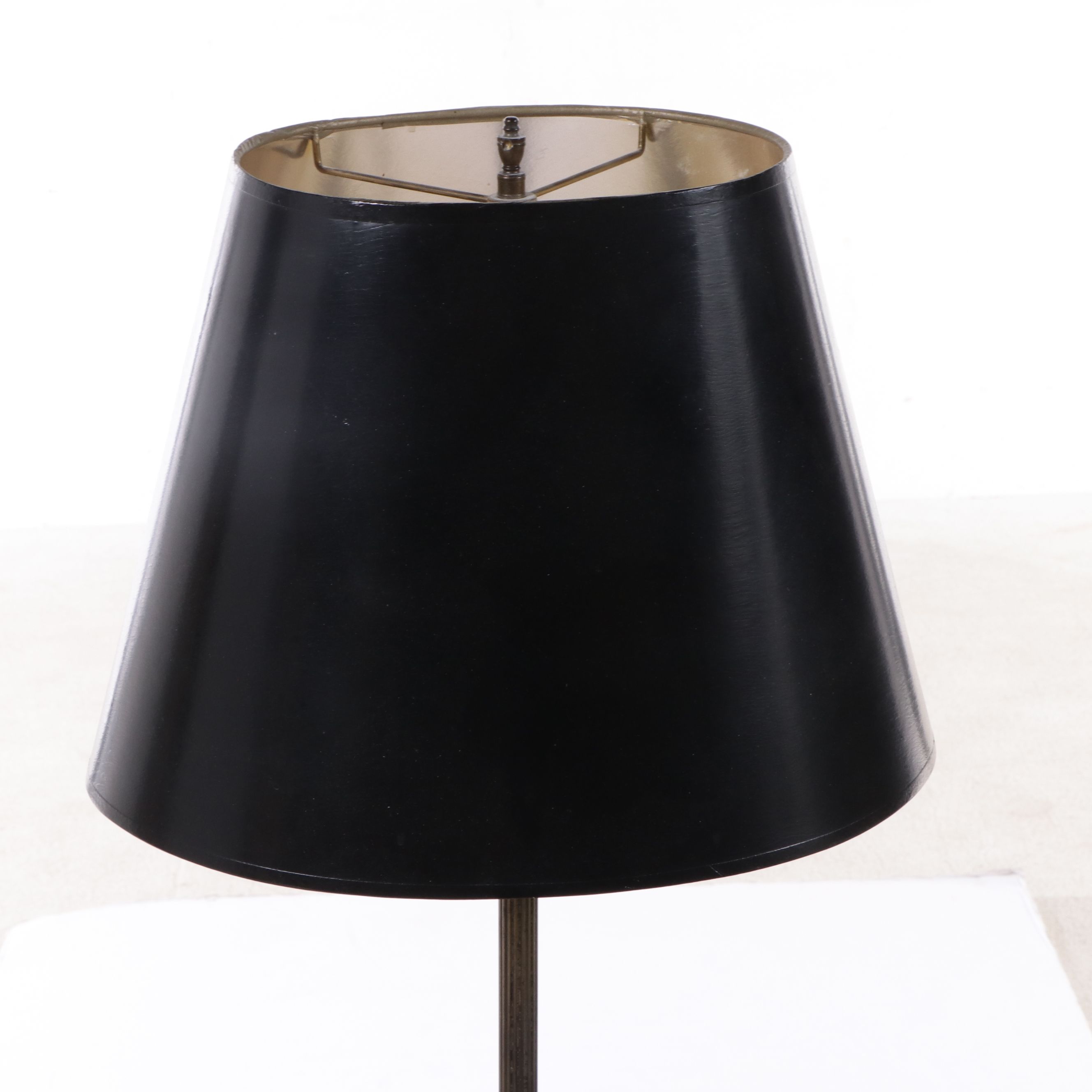 Frederick Cooper Table Floor Lamp with Black Paper Shade, Late 20th C.