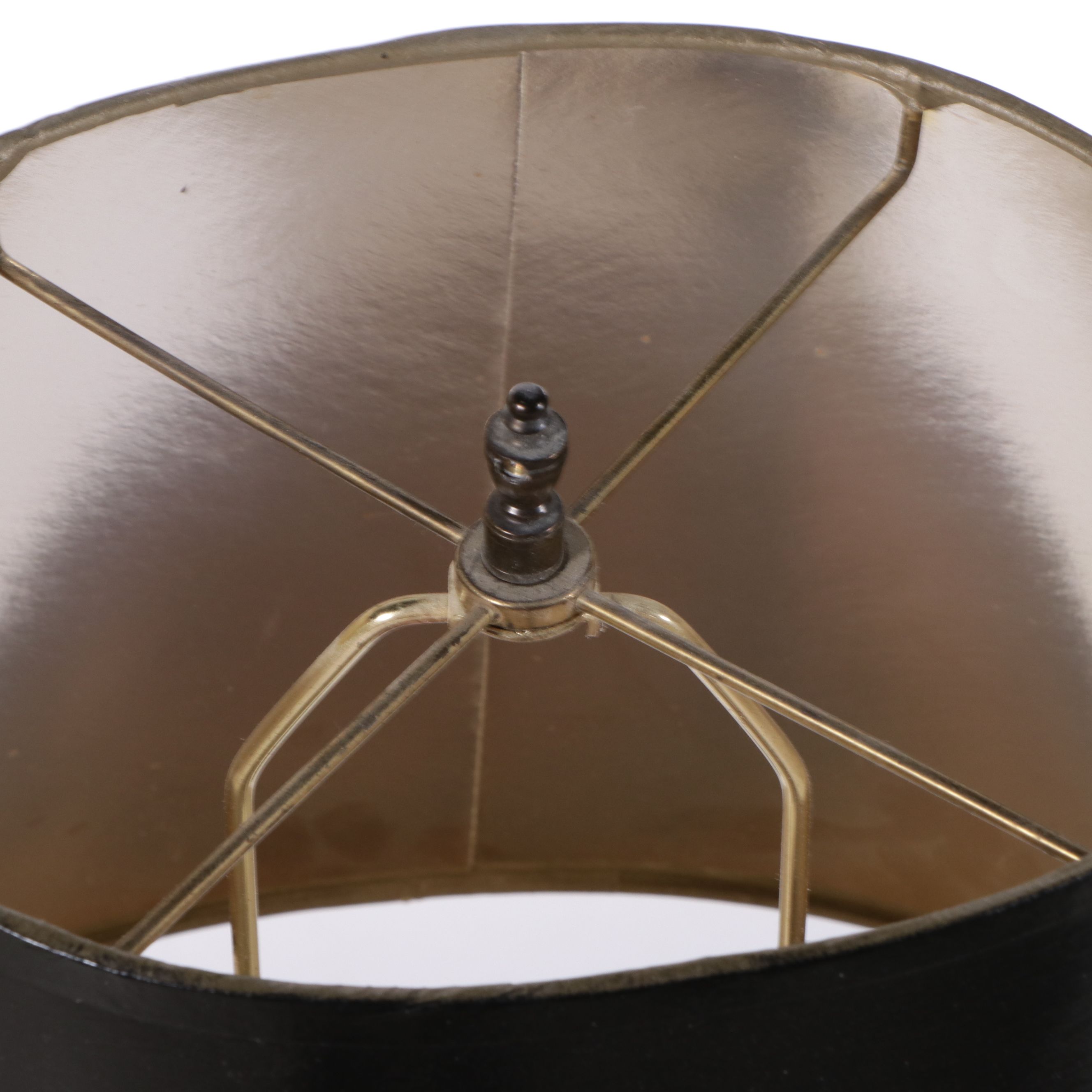 Frederick Cooper Table Floor Lamp with Black Paper Shade, Late 20th C.