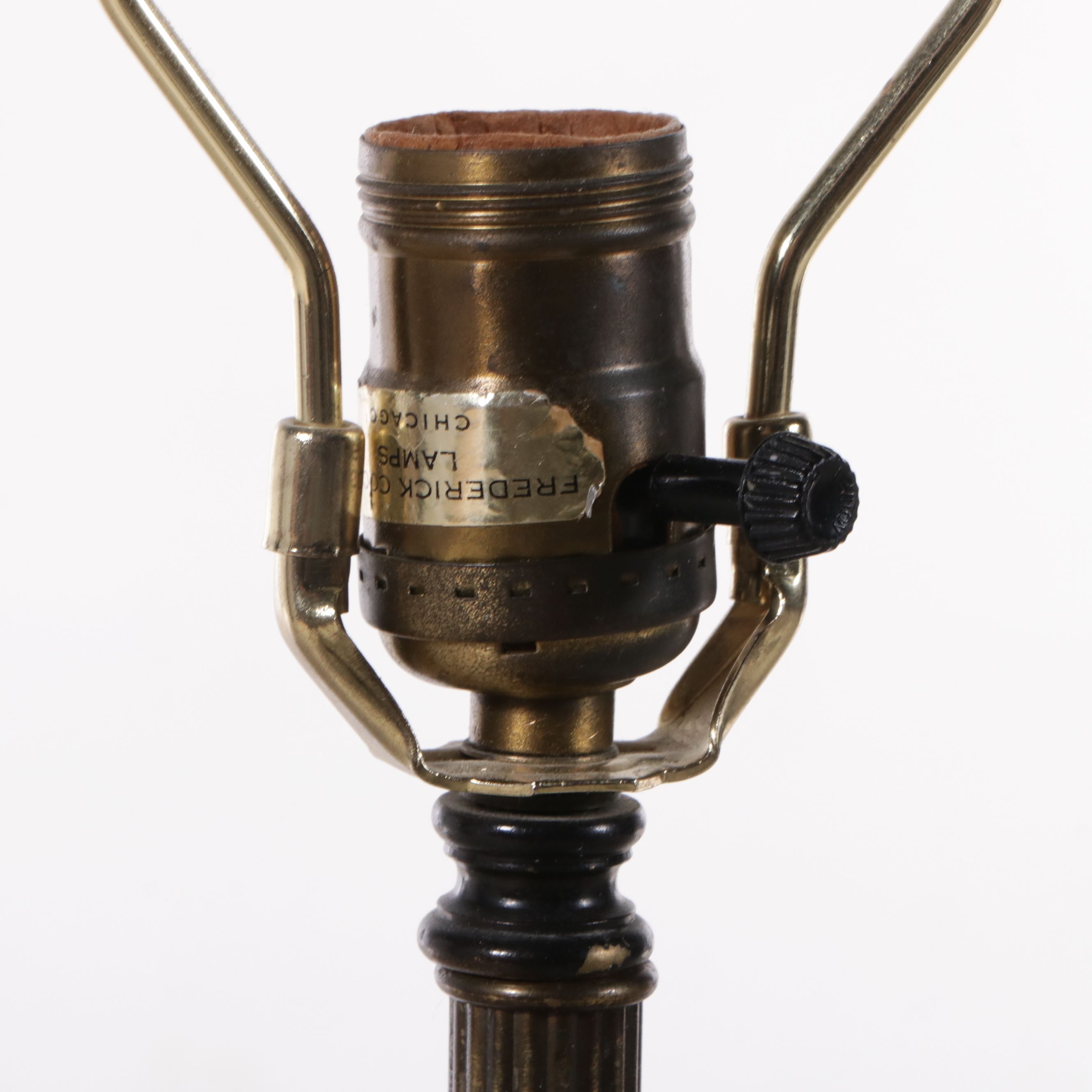 Frederick Cooper Table Floor Lamp with Black Paper Shade, Late 20th C.