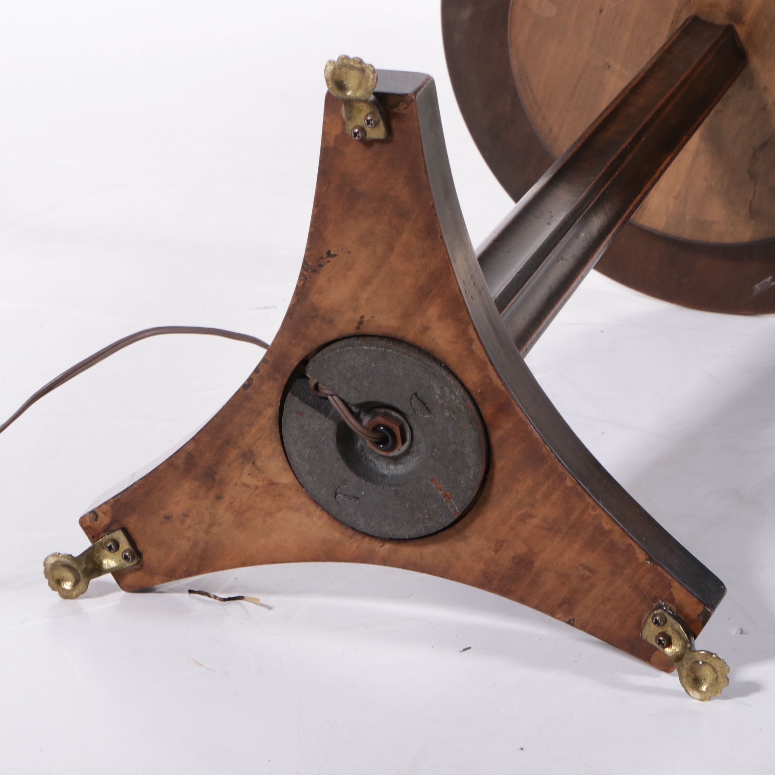 Frederick Cooper Table Floor Lamp with Black Paper Shade, Late 20th C.