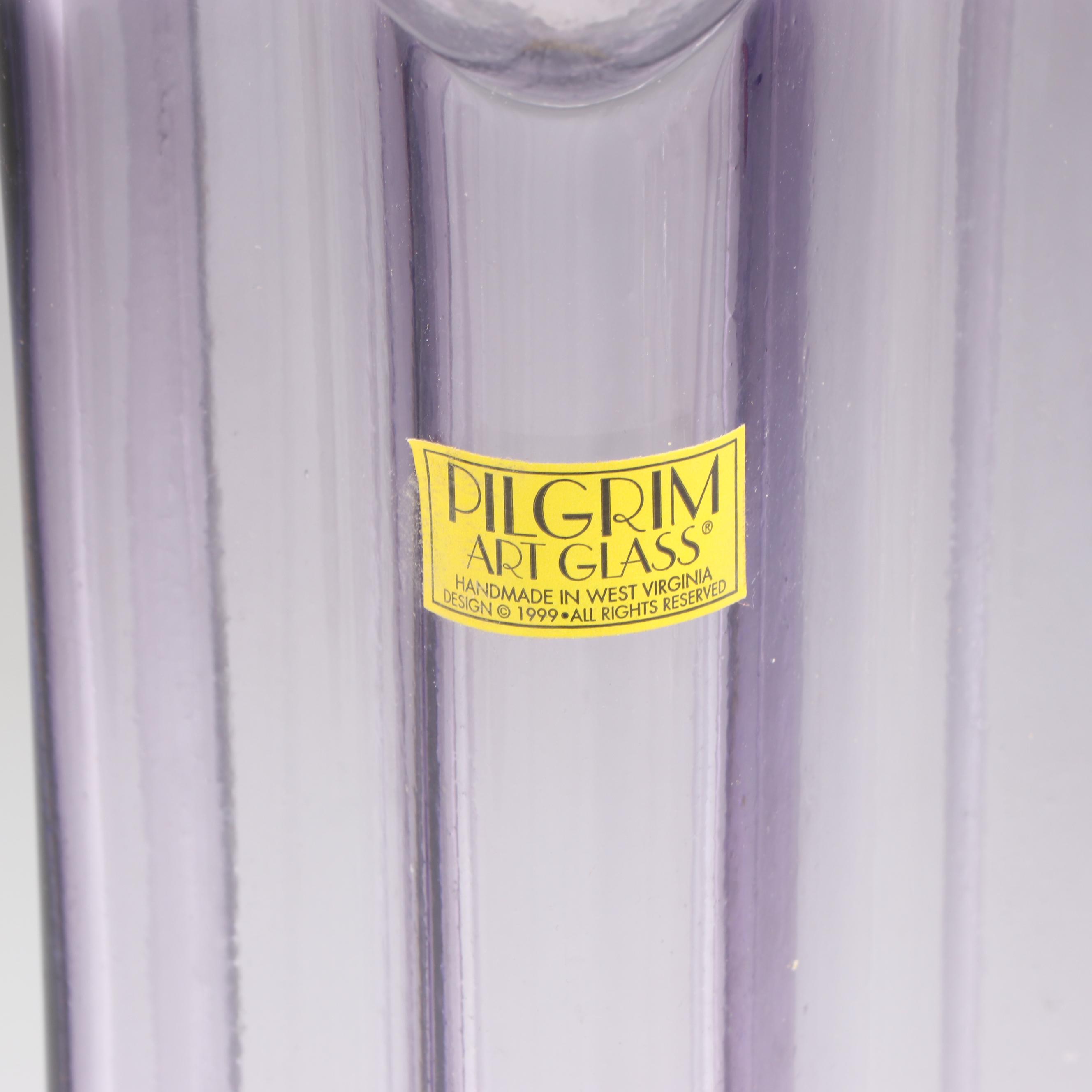 Pilgrim Vase with Cranberry Glass Wine Glasses and Frosted Glass Pear Box