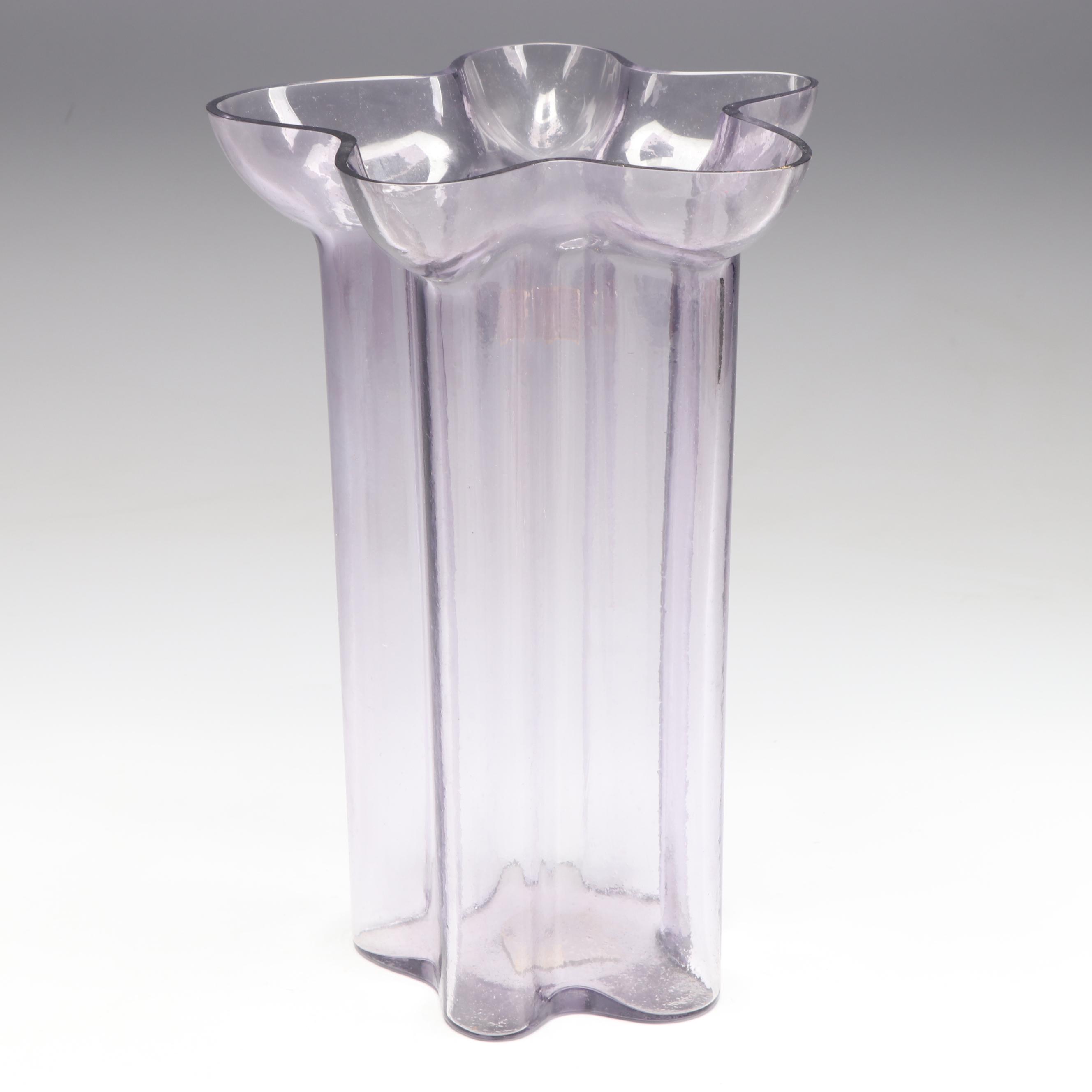 Pilgrim Vase with Cranberry Glass Wine Glasses and Frosted Glass Pear Box