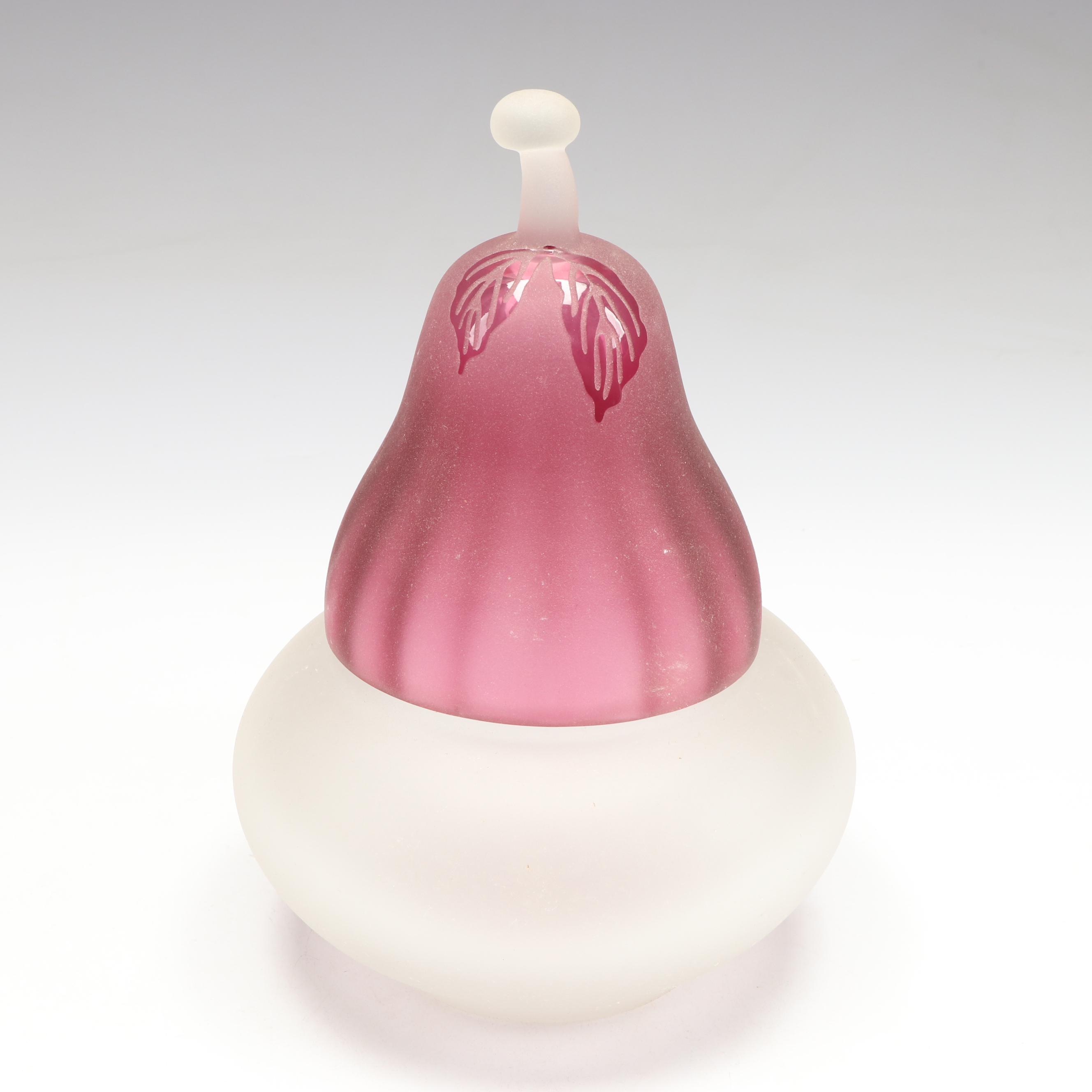 Pilgrim Vase with Cranberry Glass Wine Glasses and Frosted Glass Pear Box