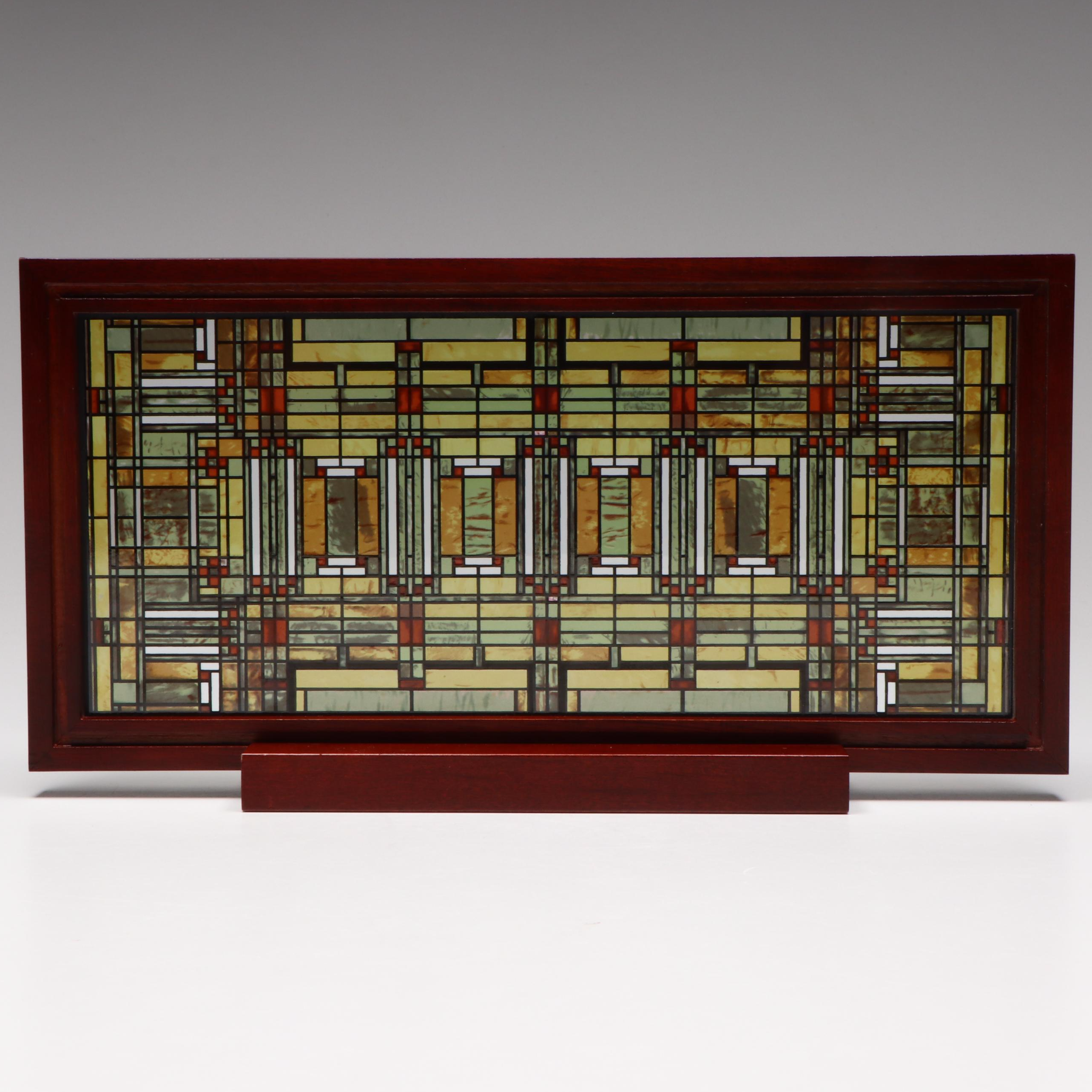 Frank Lloyd Wright Foundation Replica Print Stained Acrylic Glass Panel