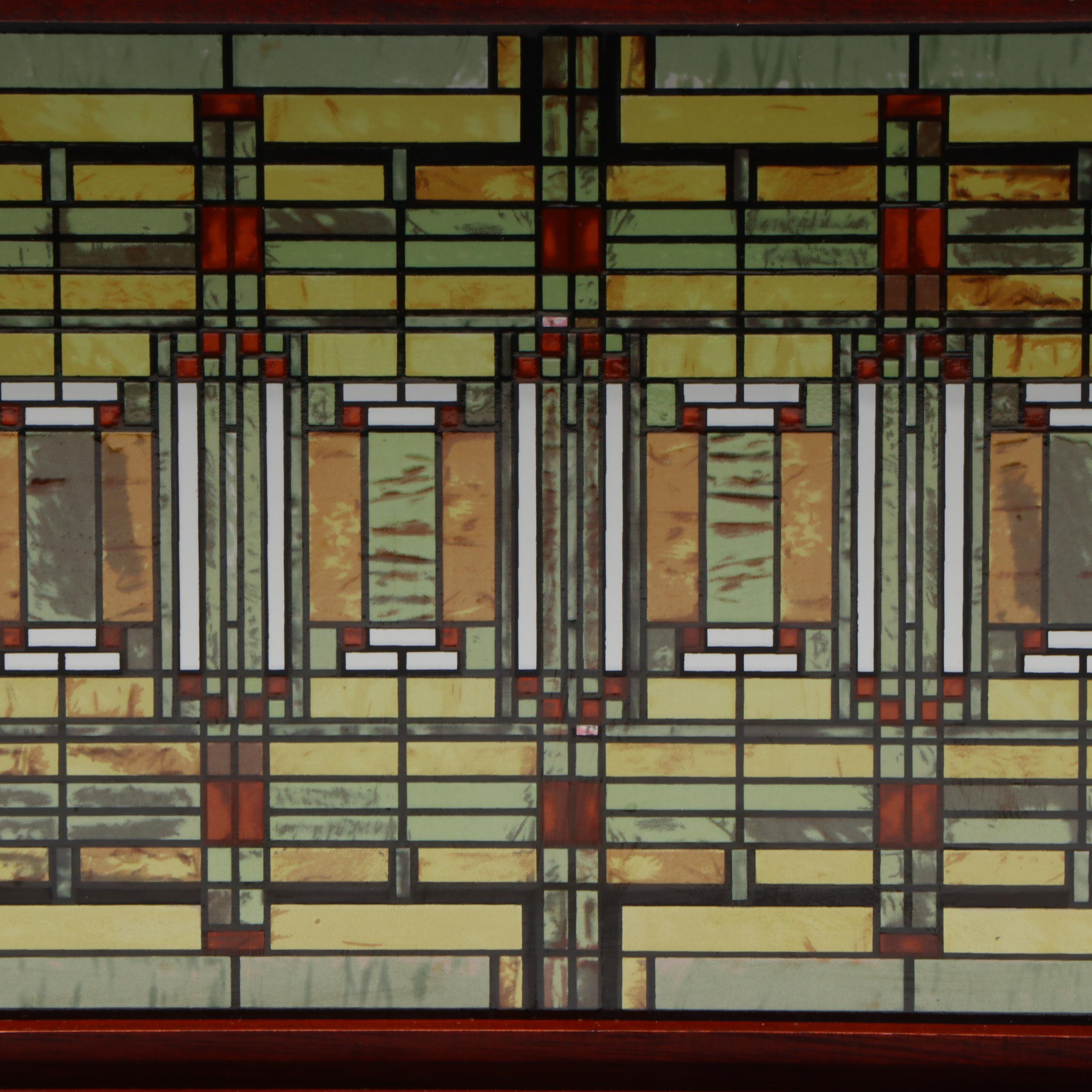 Frank Lloyd Wright Foundation Replica Print Stained Acrylic Glass Panel
