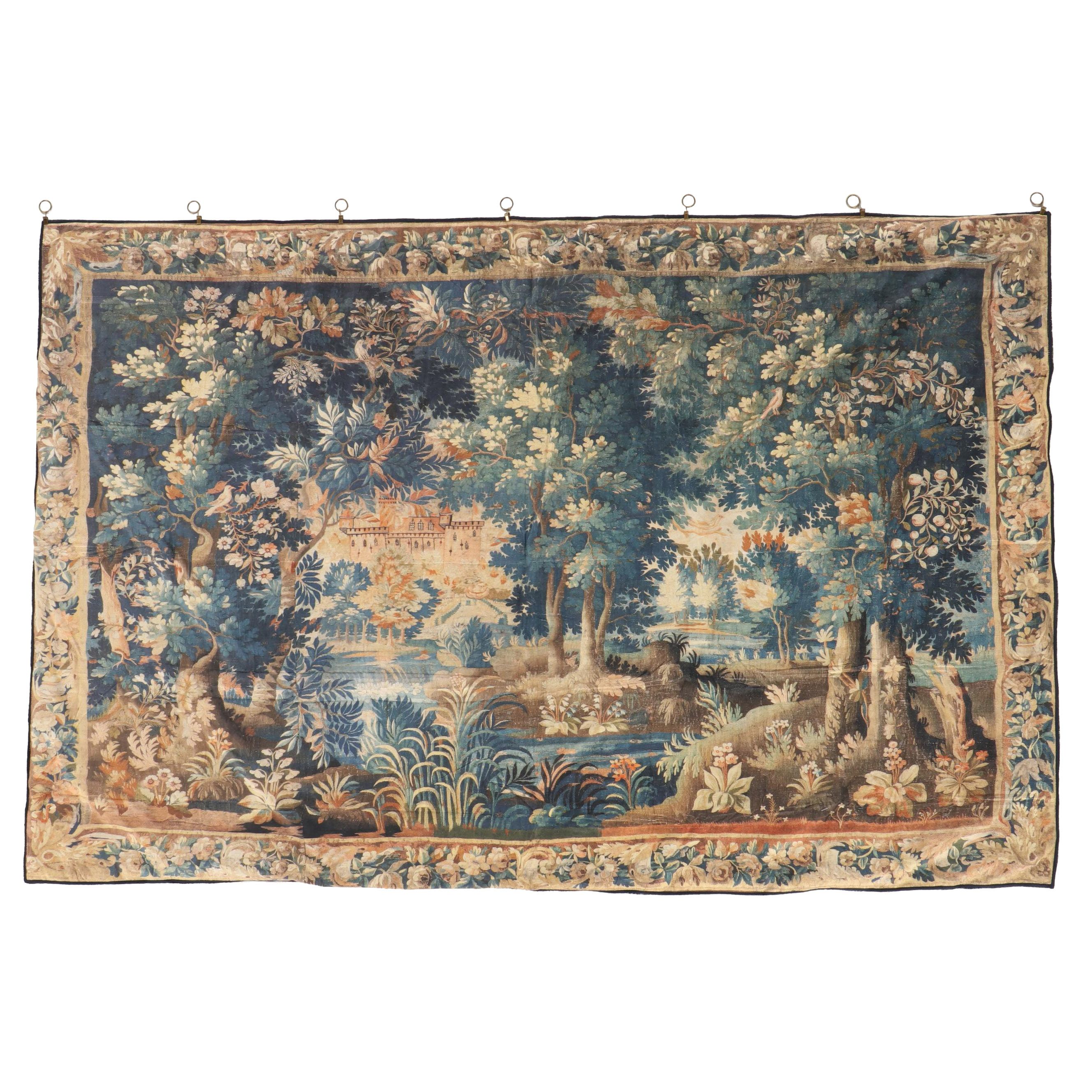 Machine Made Woven Verdure Tapestry Wall Hanging