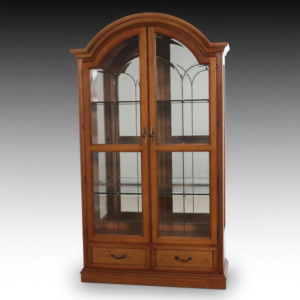Traditional Style Illuminated Curio Cabinet