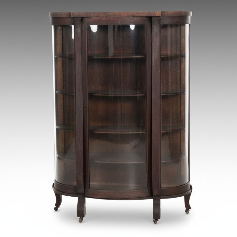 Late Victorian Oak China Cabinet