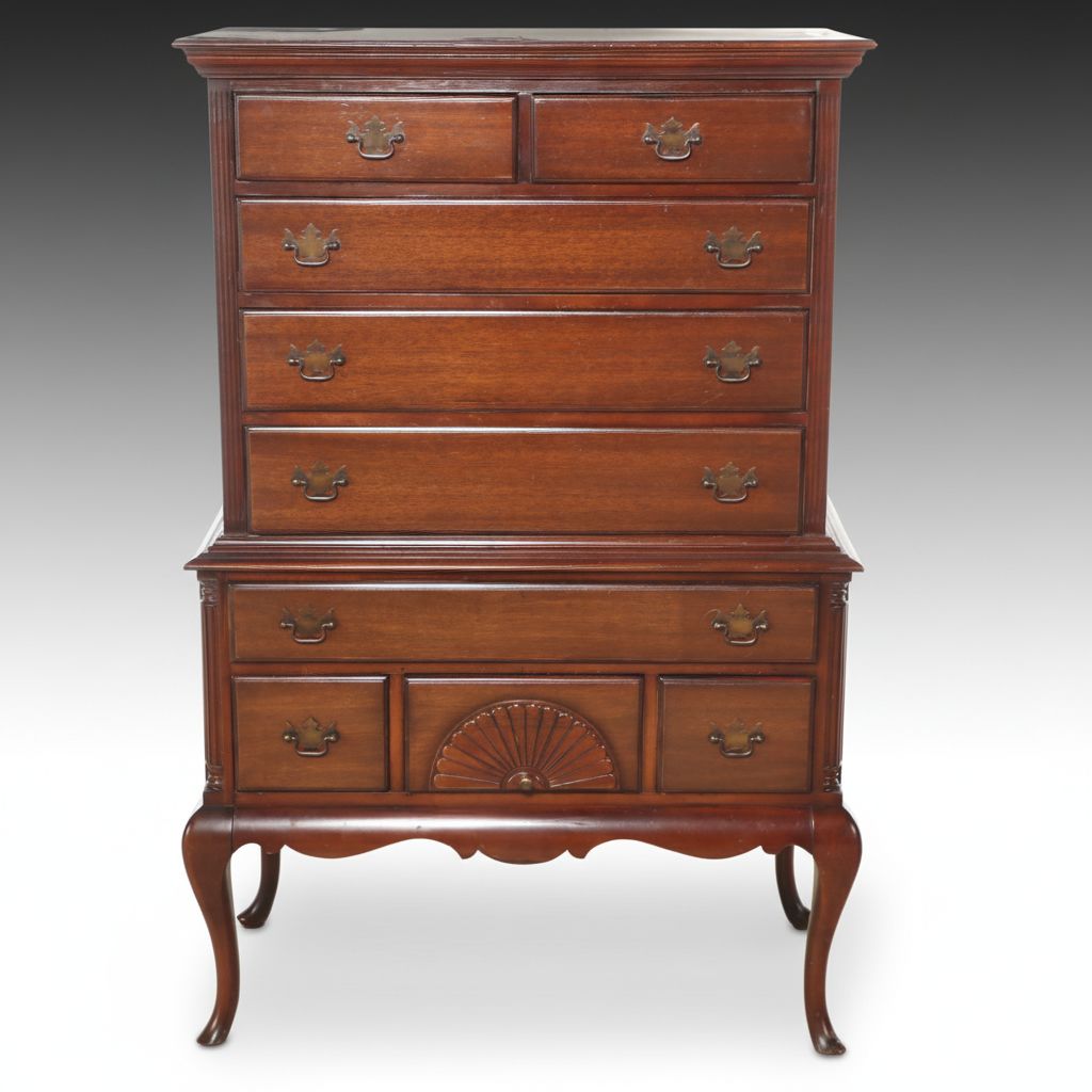 Queen Anne Style Mahogany Chest on Chest